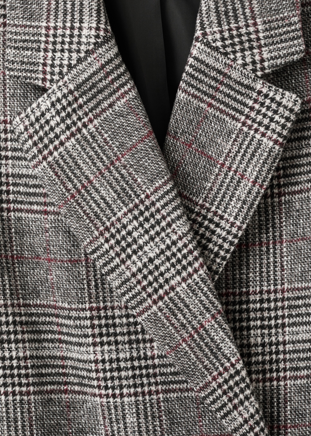 Check wool-blend coat