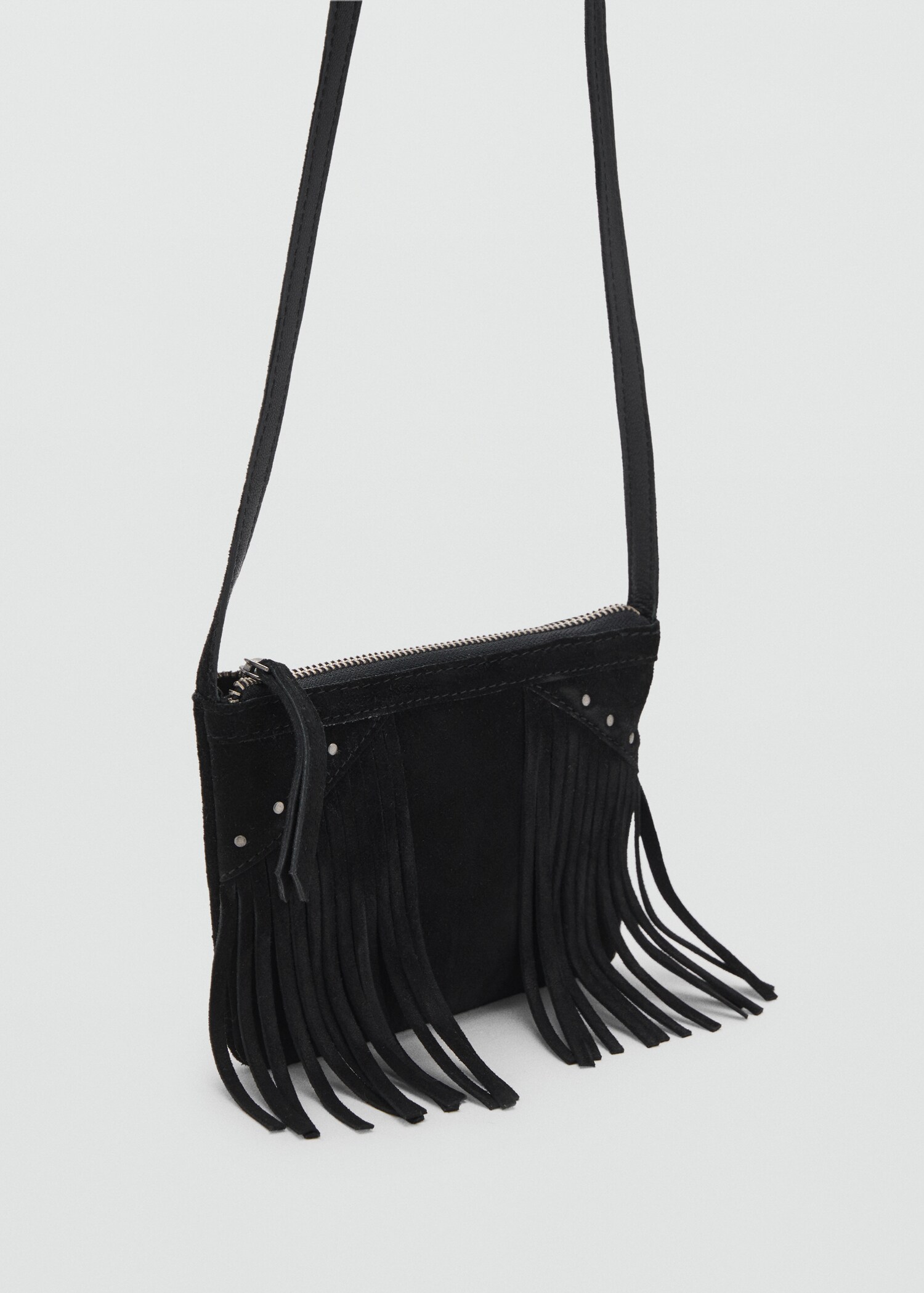 Leather fringes bag - Medium plane