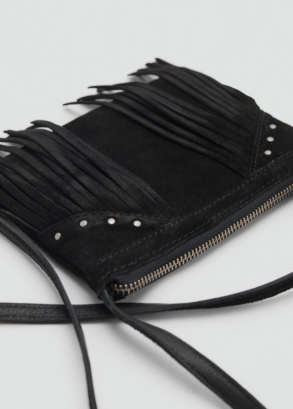 Leather fringes bag