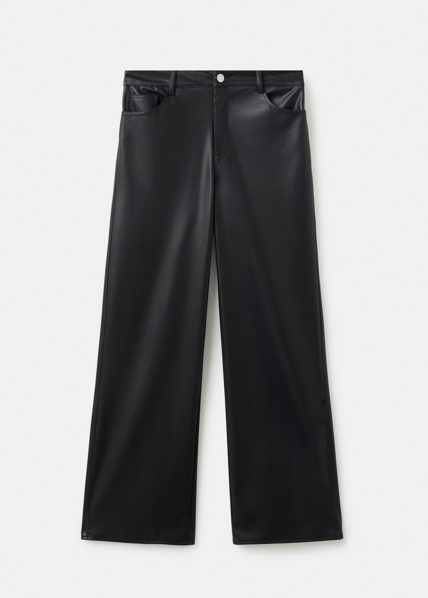 Straight leather-effect trousers - Article without model