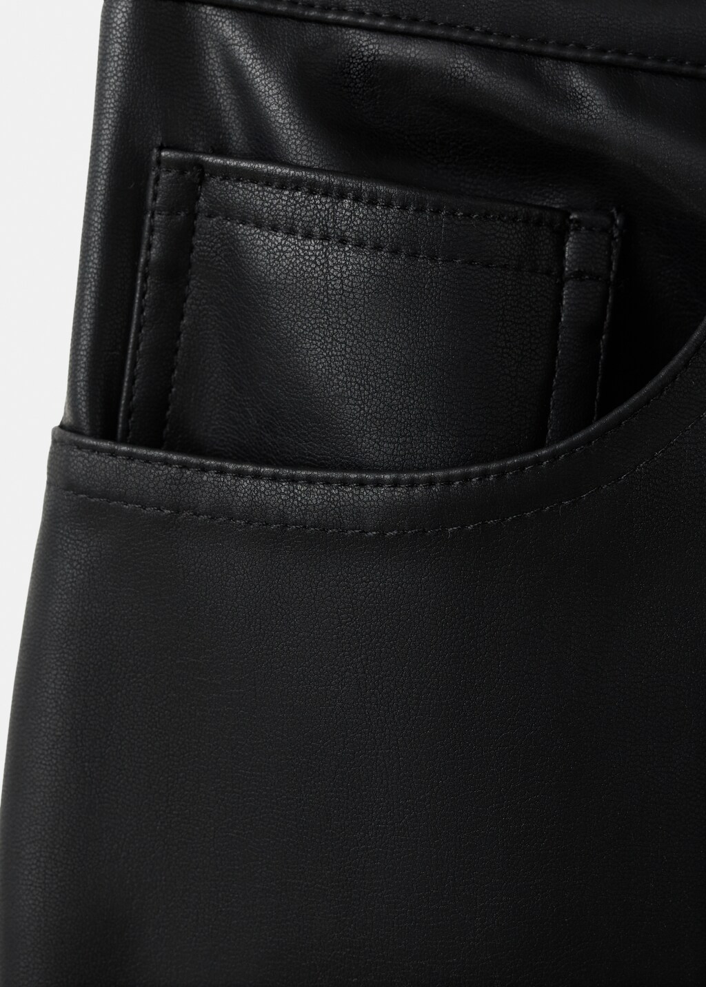 Straight leather-effect pants