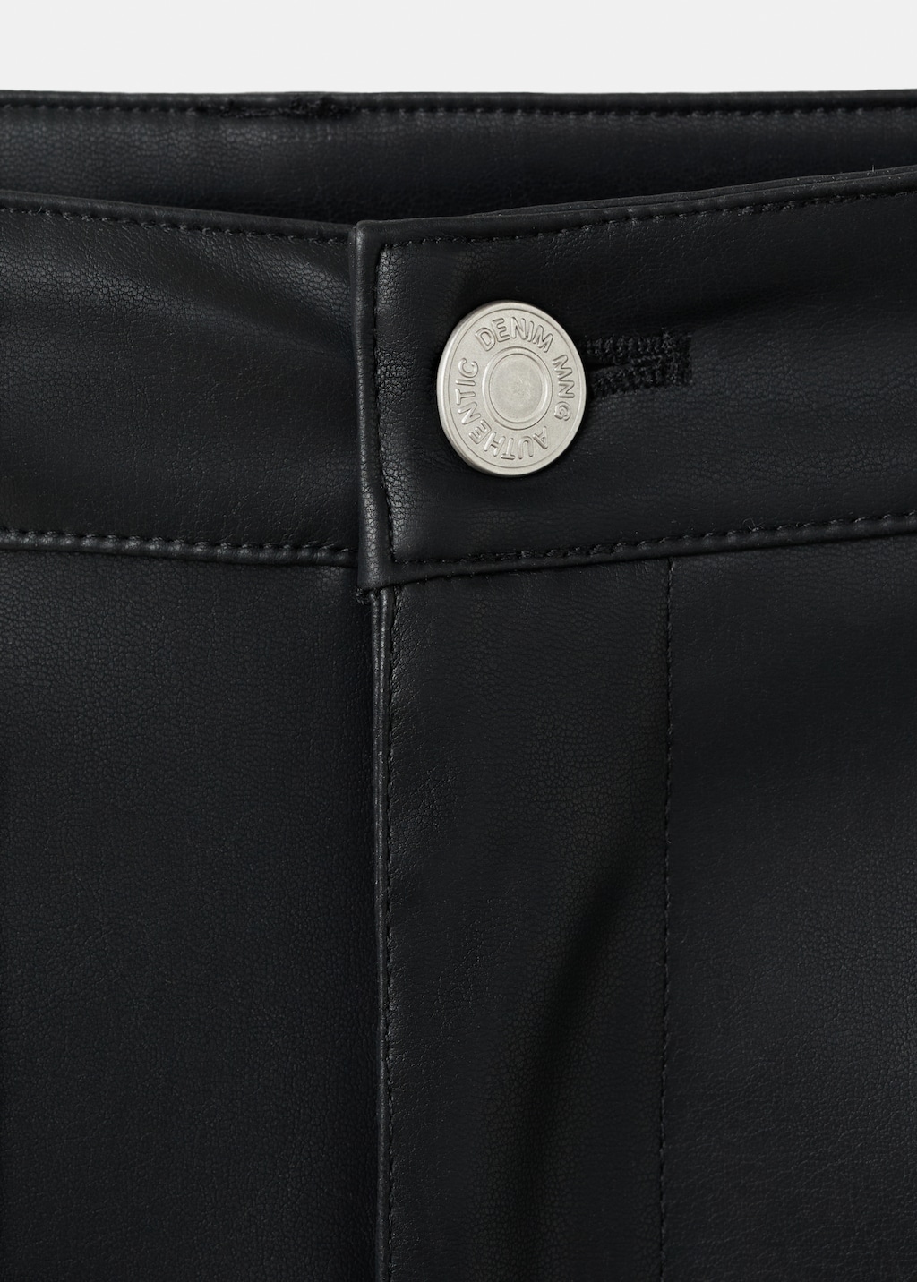 Straight leather-effect pants