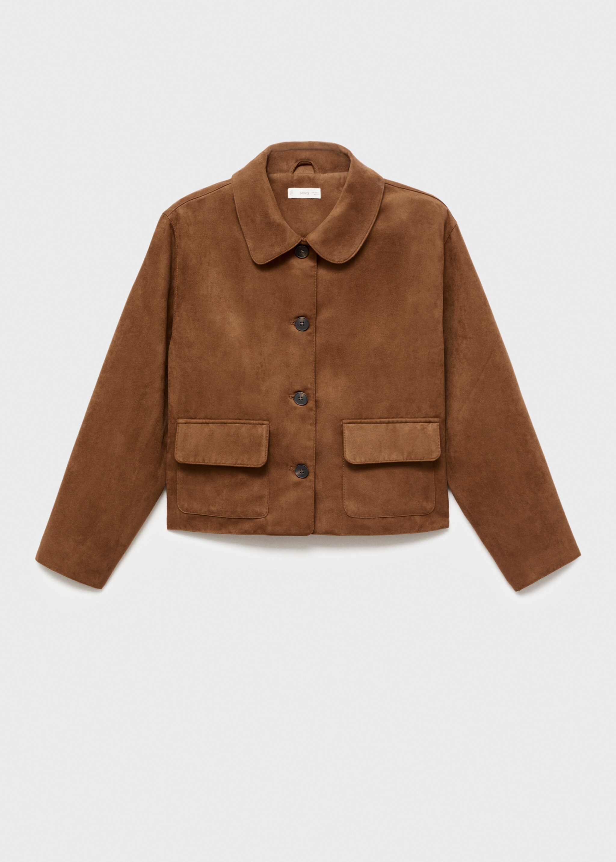 Suede effect jacket - Article without model, Tobacco Brown. Ref: 17056332-00.