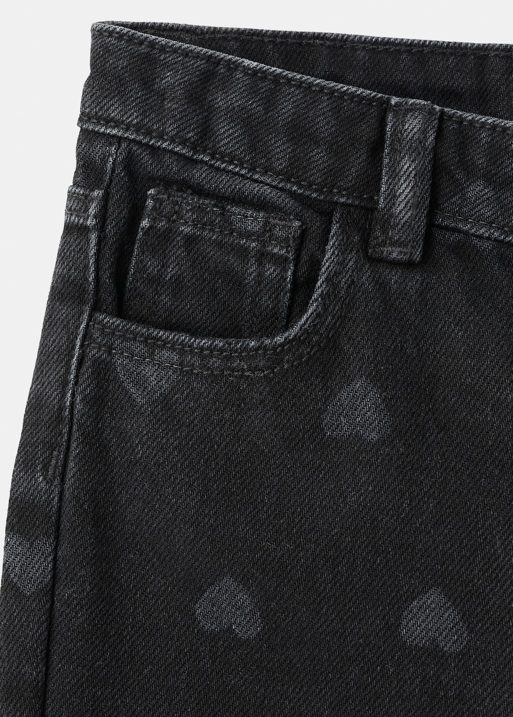 Straight-leg jeans with hearts