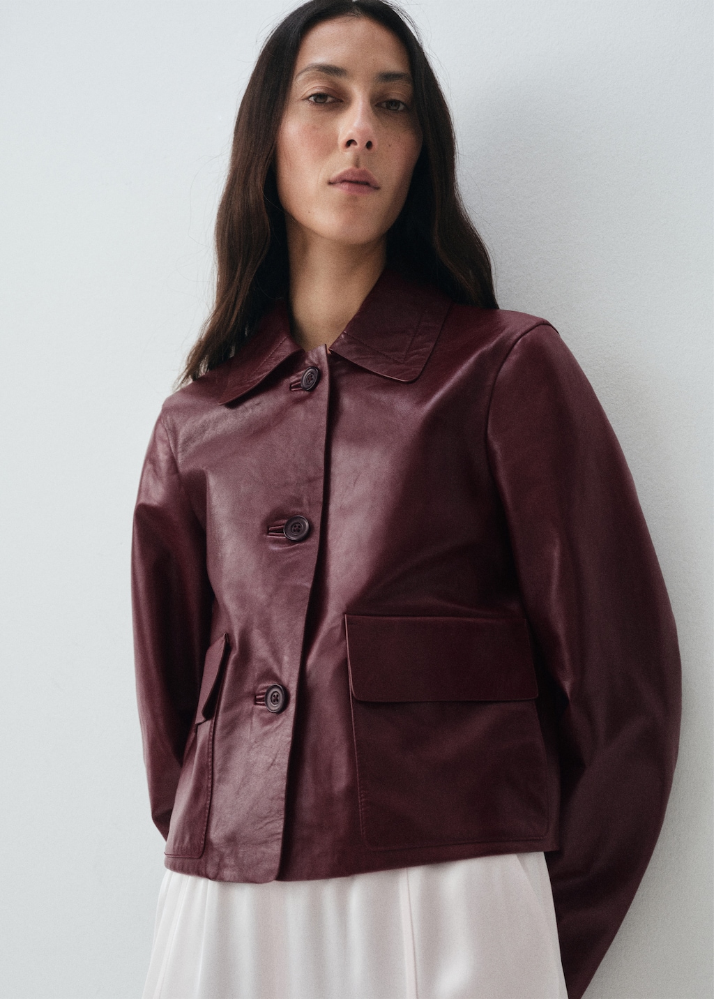 100% leather jacket with buttons