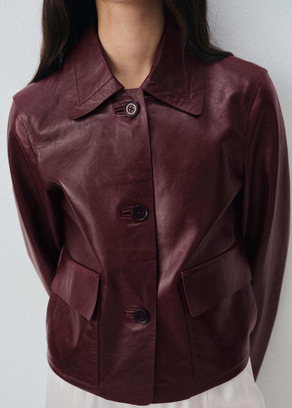 100% leather jacket with buttons