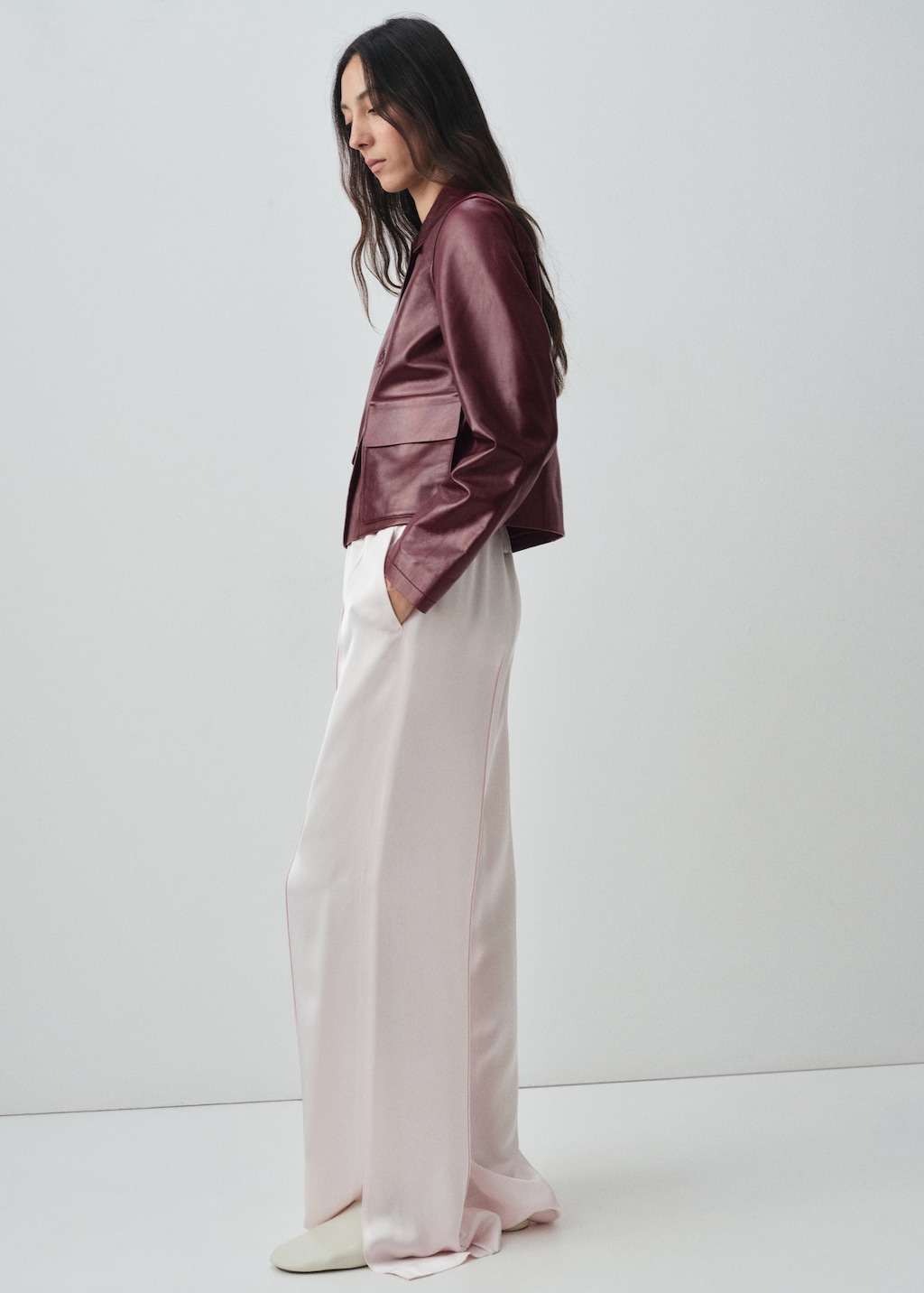 100% leather jacket with buttons