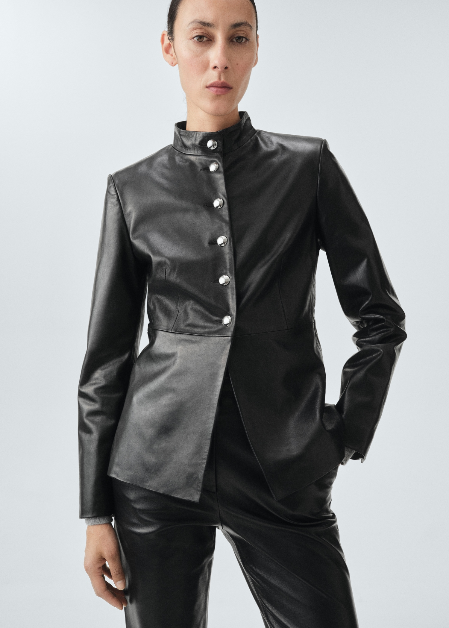 Chaqueta 100% piel botones