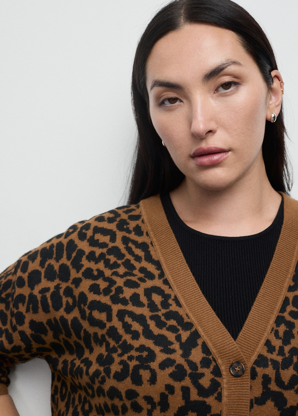 Leopard knit cardigan