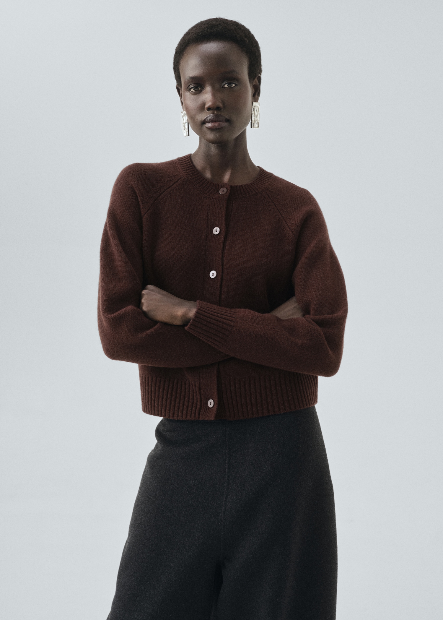 Chunky knit wool-blend cardigan MANGO Madagascar