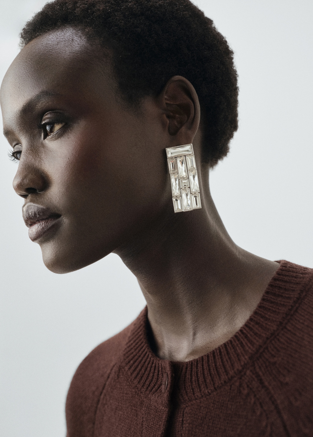 Chunky knit wool-blend cardigan