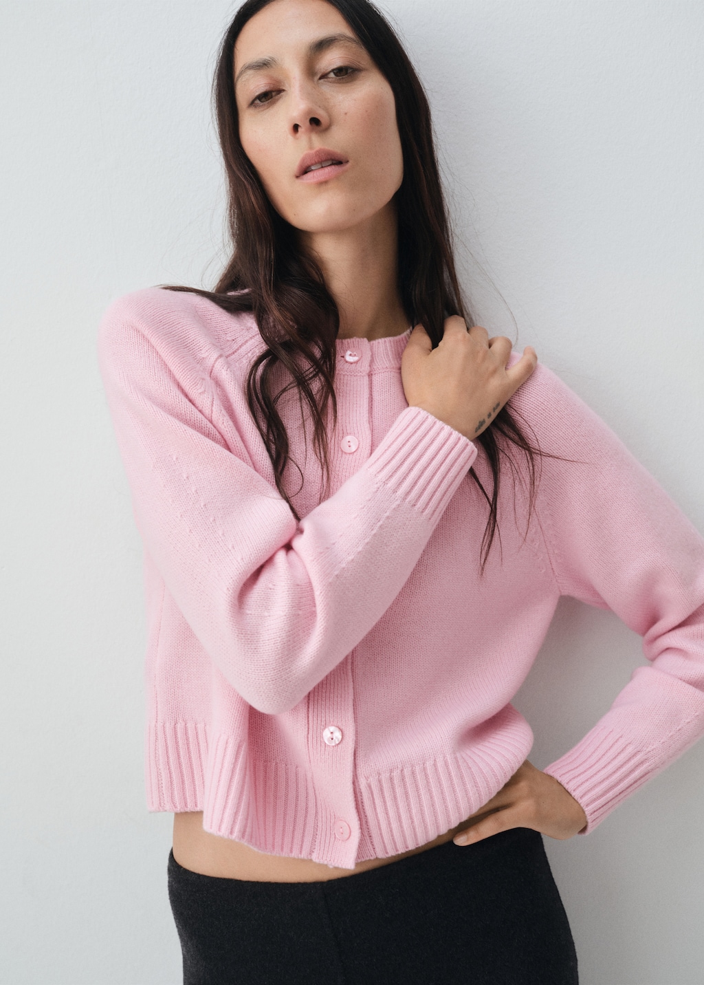 Chunky knit wool-blend cardigan