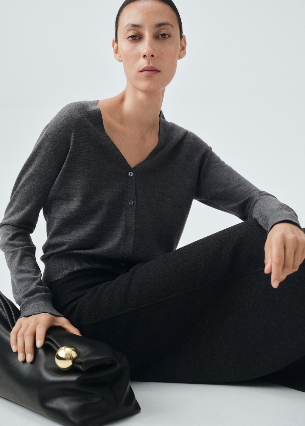 Mango 100% merino wool cardigan thumbnail