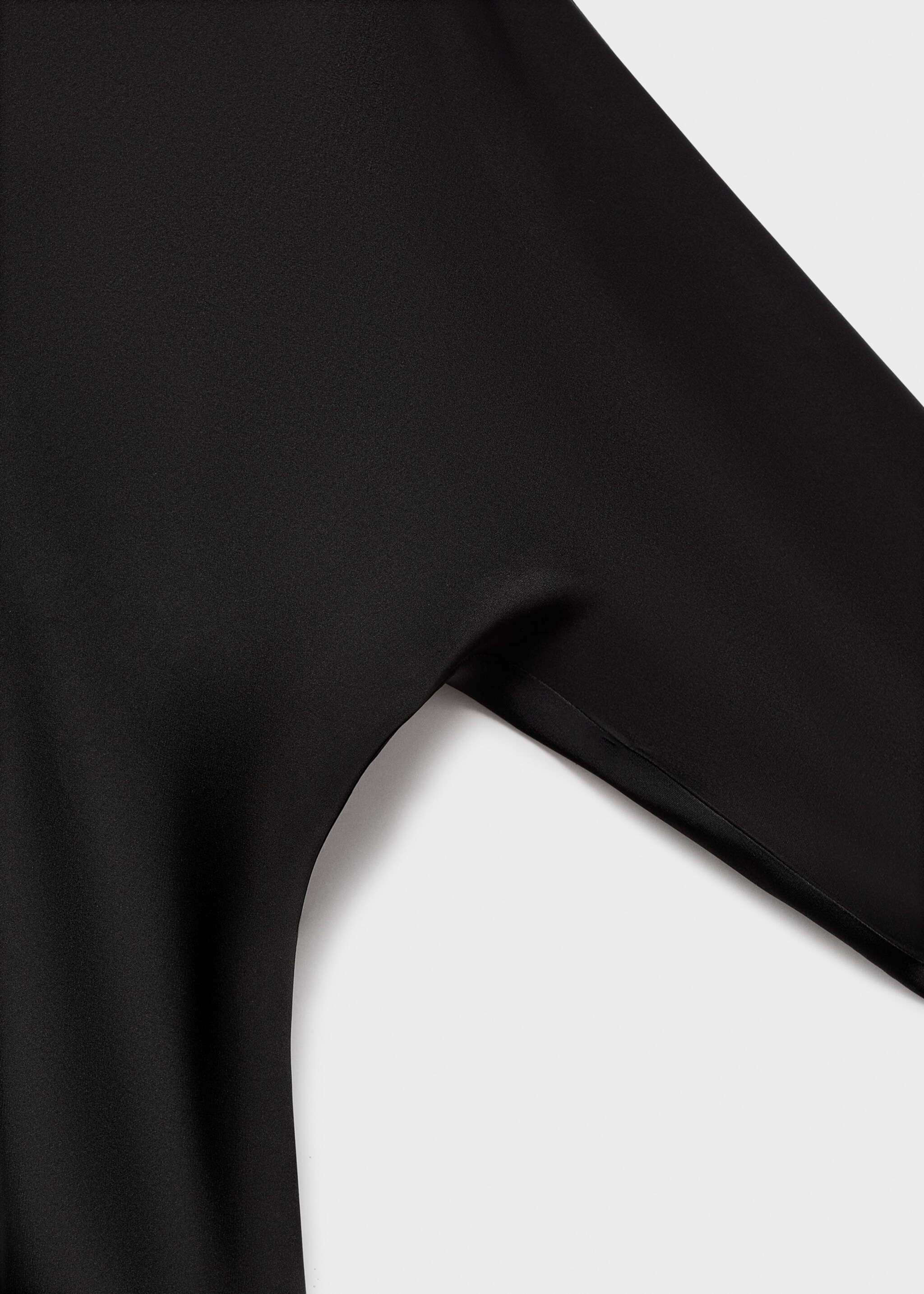 Asymmetrical satin-finish dress with asymmetrical hem - Details of the article 0, Black. Ref: 17056355-00.