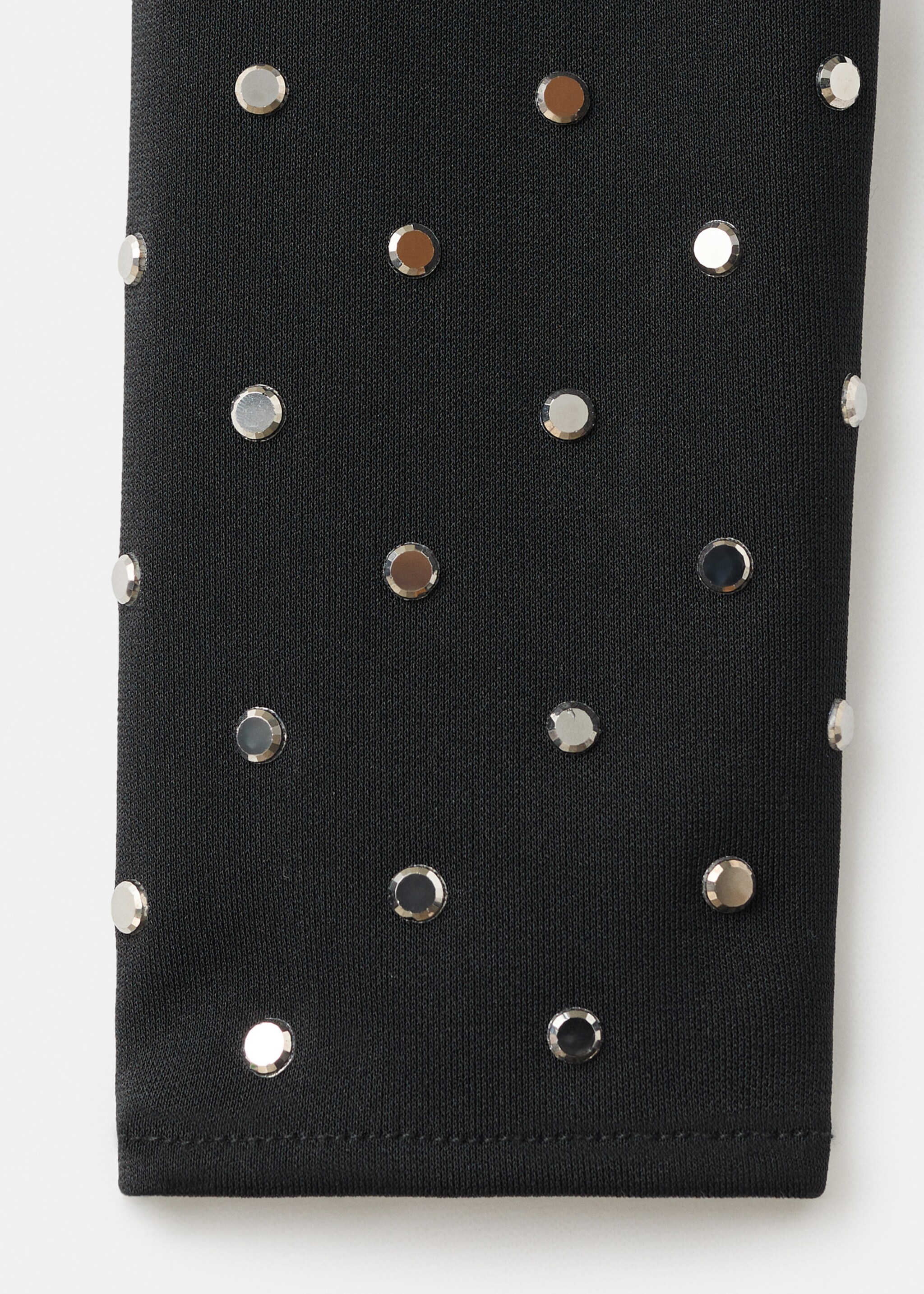 Long-sleeved crystal bodysuit - Details of the article 0, Black. Ref: 17056357-00.