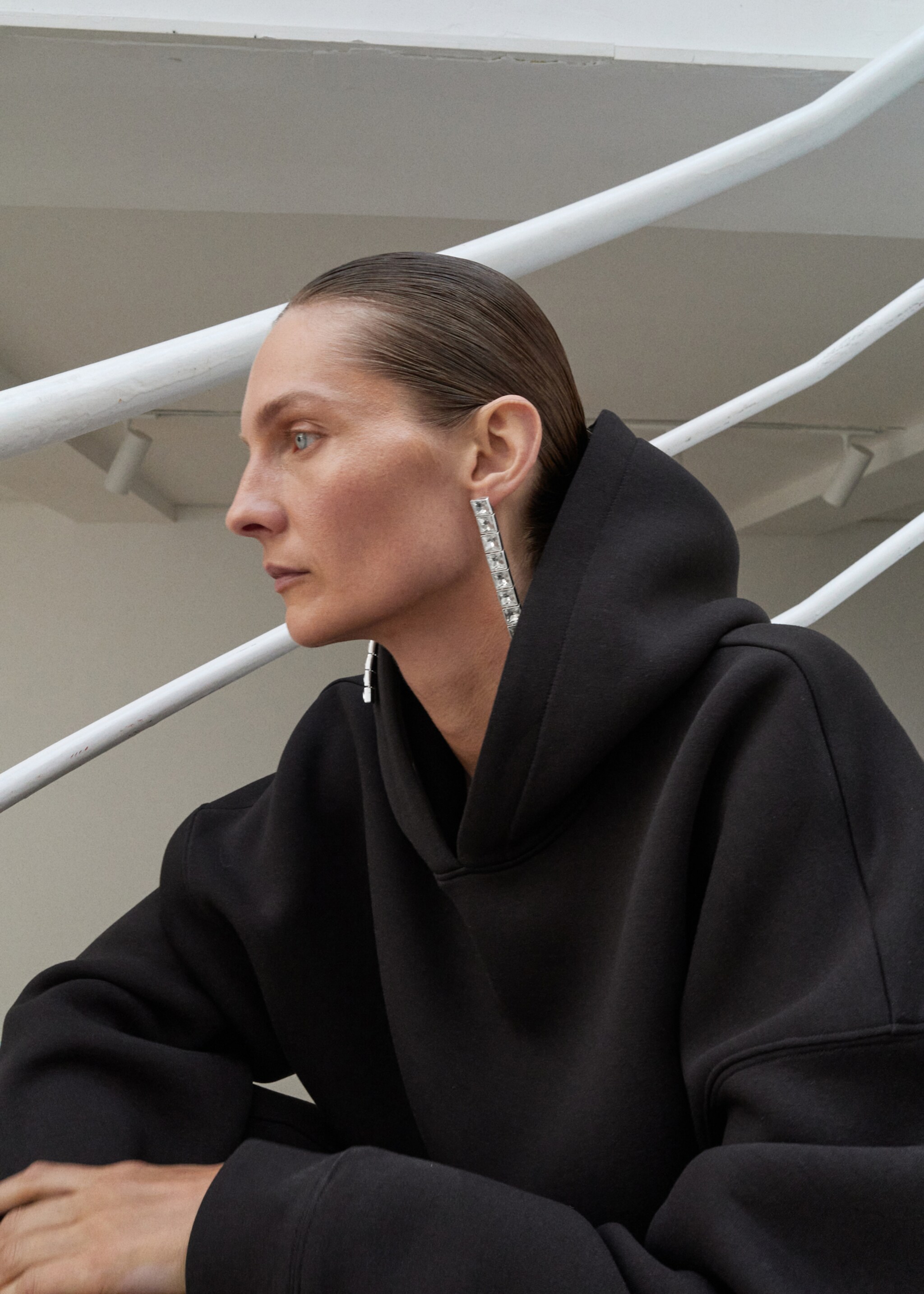 Oversized hoodie - Details of the article 1, Brown. Ref: 17056358-00.