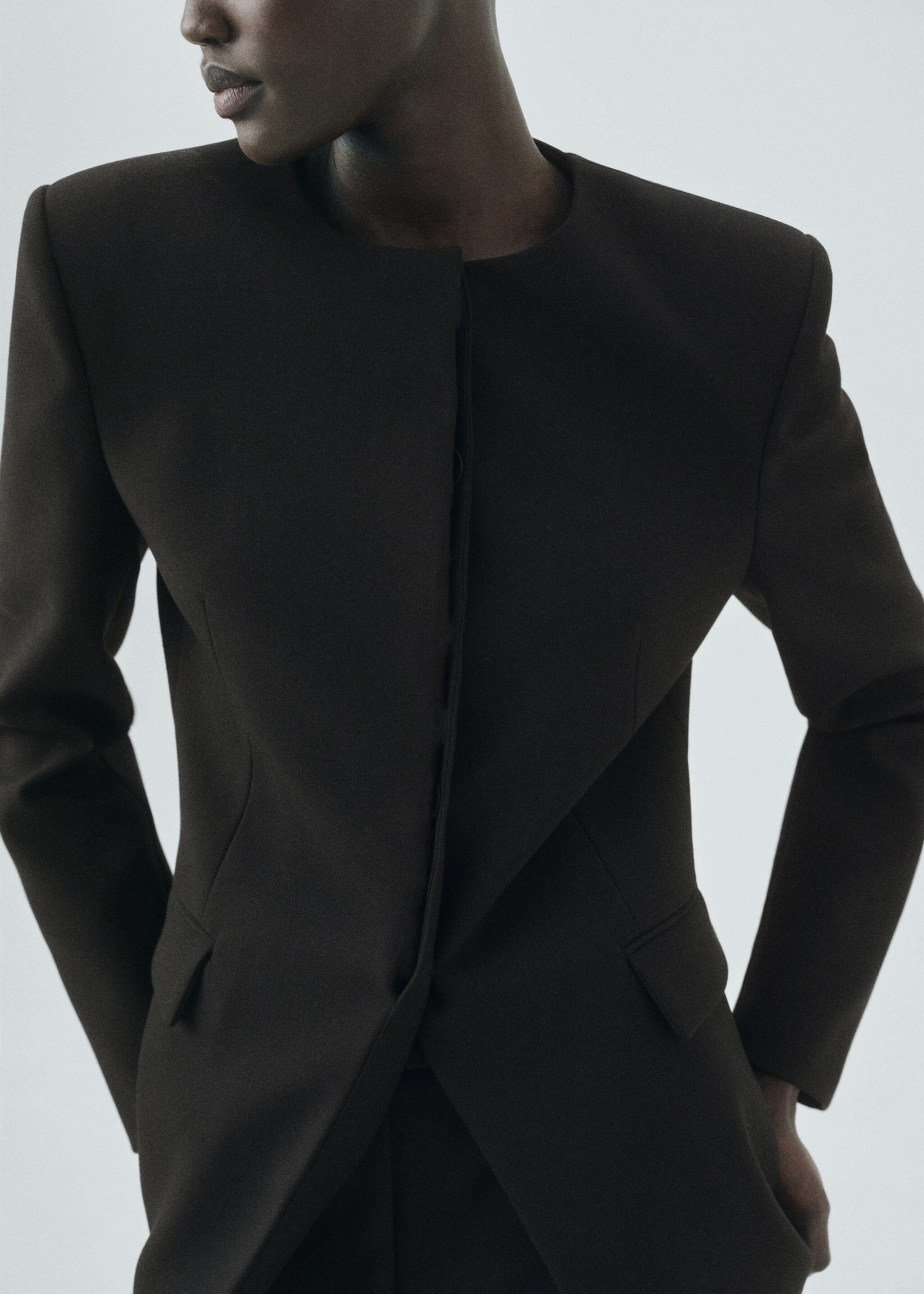 Tailored suit jacket - Medium plane, Black. Ref: 17056360-00.