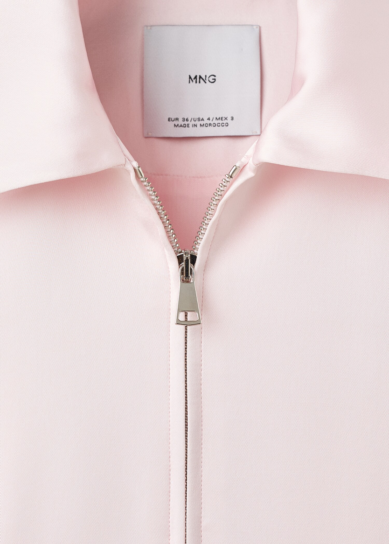 Satin jacket with zip - Details of the article 8
