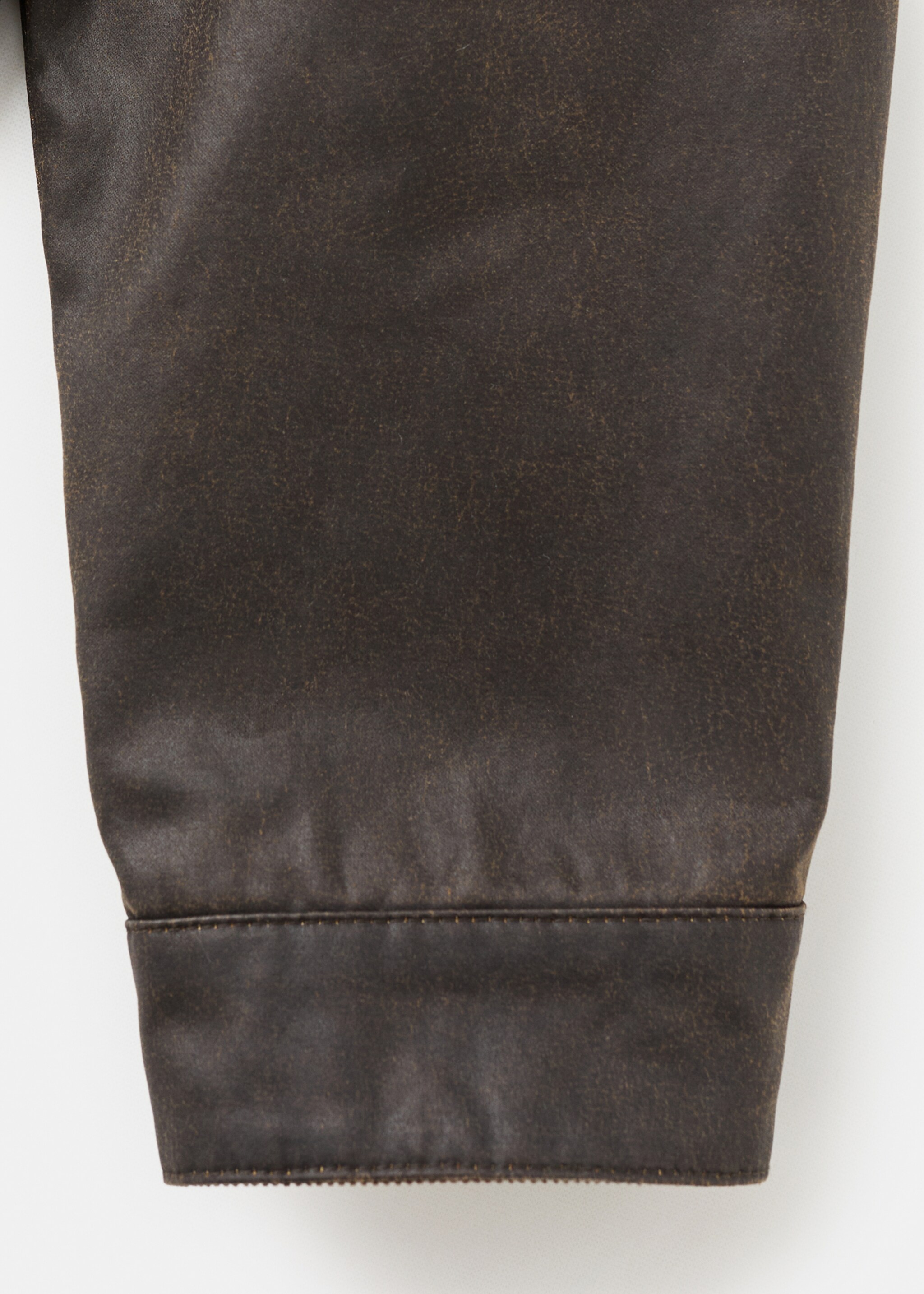 Leather-effect biker jacket - Details of the article 0, Brown. Ref: 17056720-00.