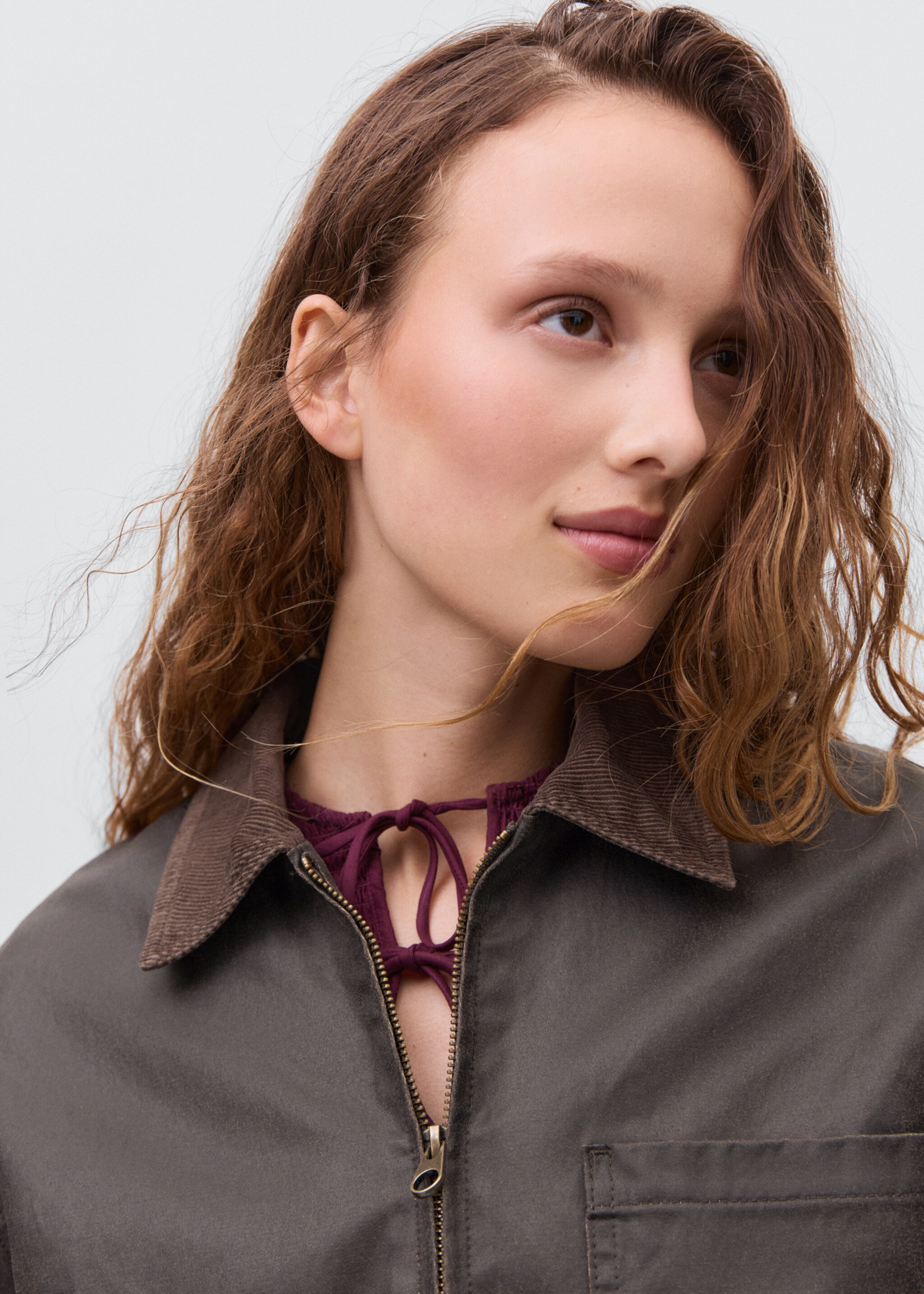 Leather-effect biker jacket - Details of the article 1, Brown. Ref: 17056720-00.