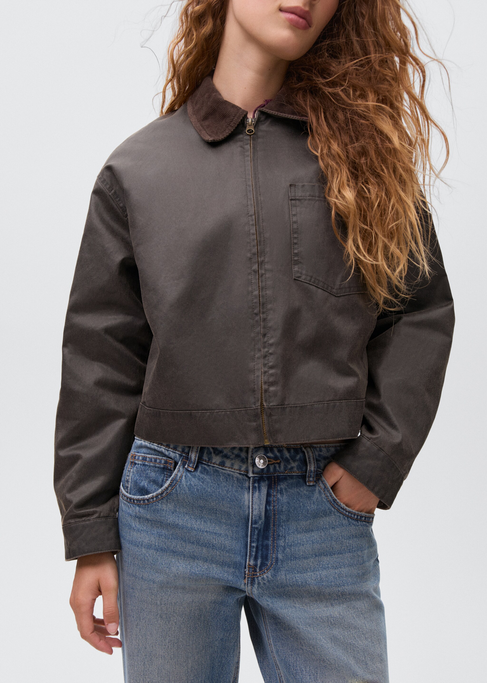 Leather-effect biker jacket - Details of the article 6, Brown. Ref: 17056720-00.