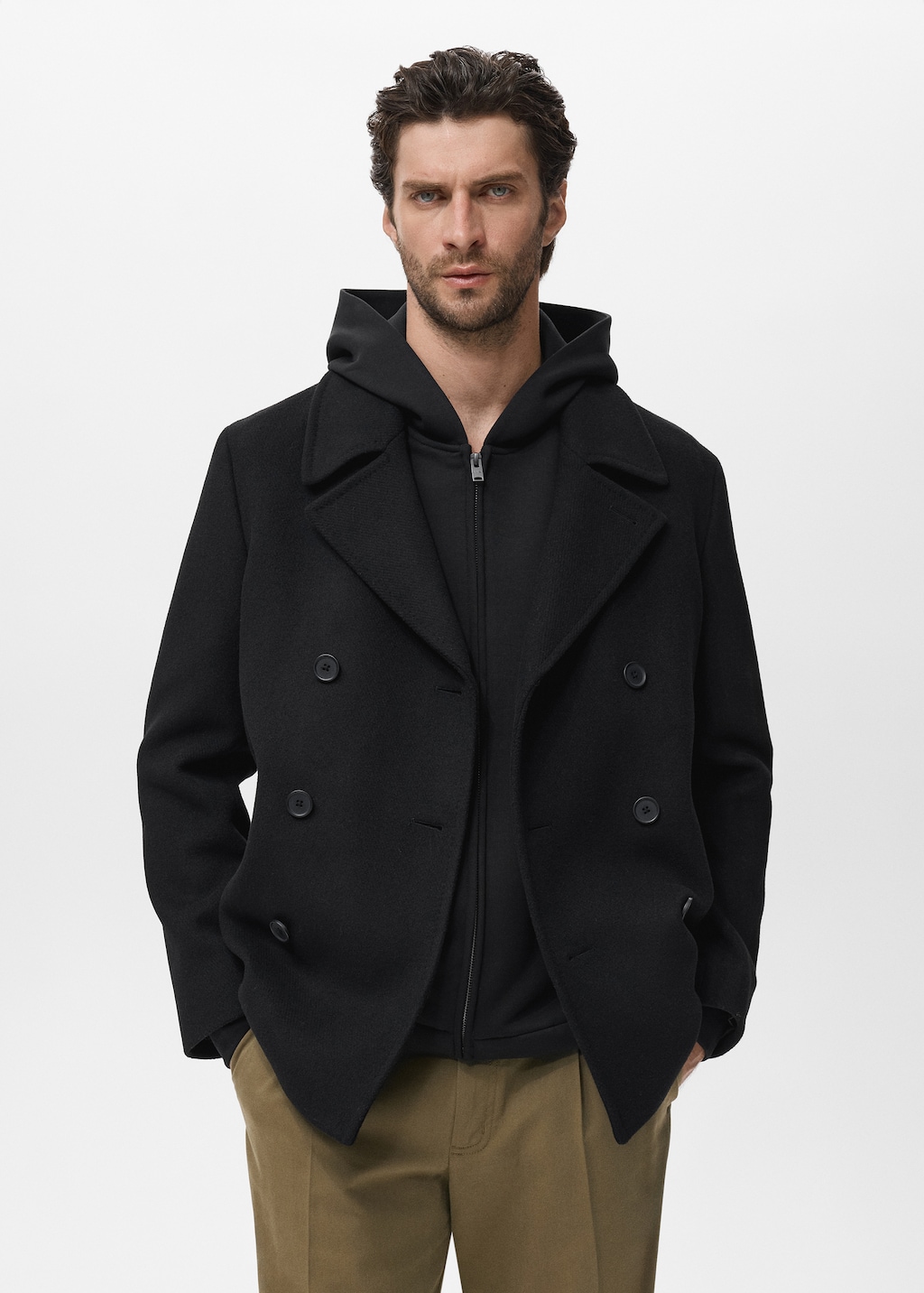 ジャケット・アウター Beaver Wool Double Breasted Overcoat ジャケット・アウター Beaver Wool Double Breasted Overcoat