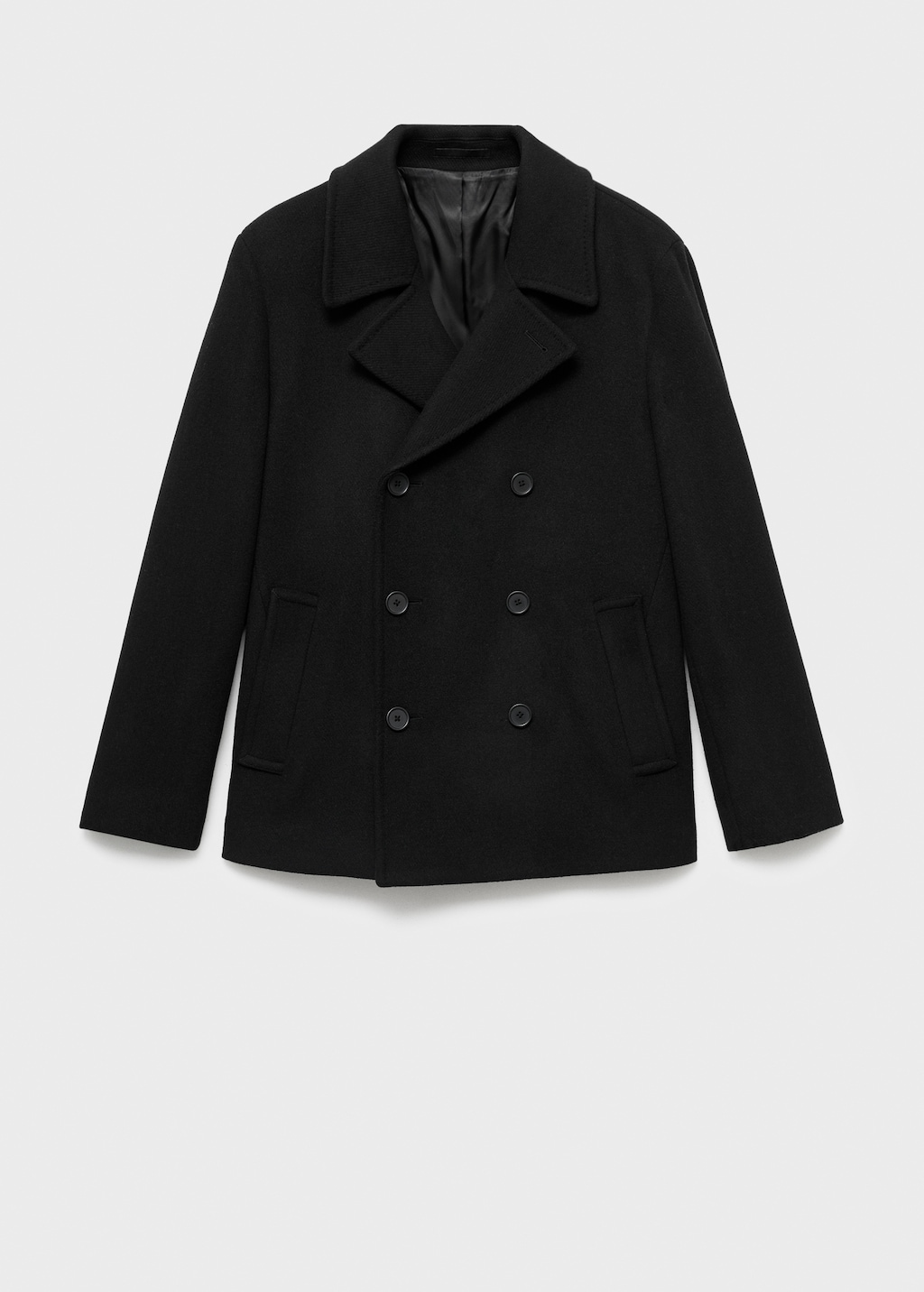 Wool double-breasted coat with buttons | MANGO Czech Republic