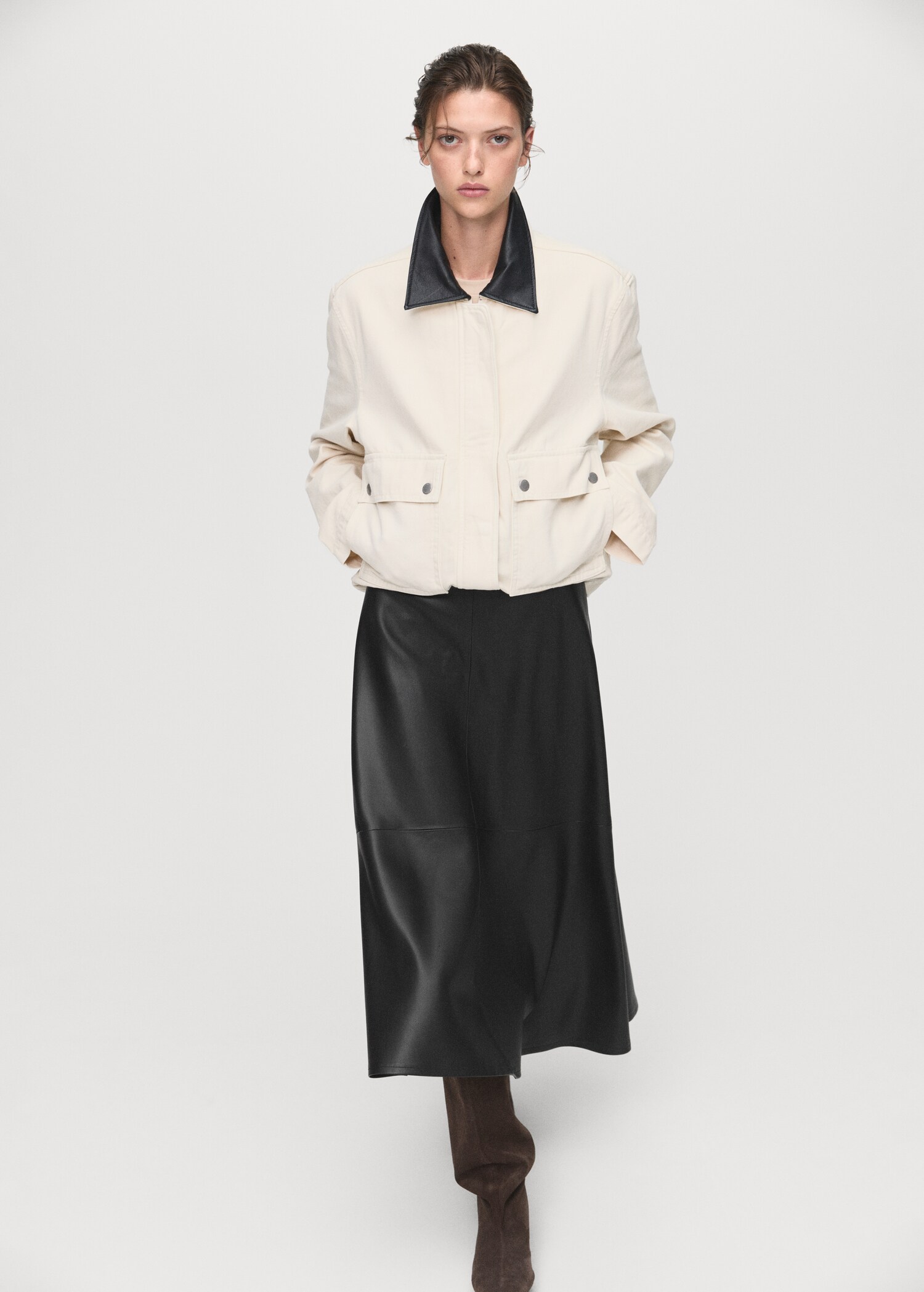Leather-effect midi-skirt - Details of the article 6
