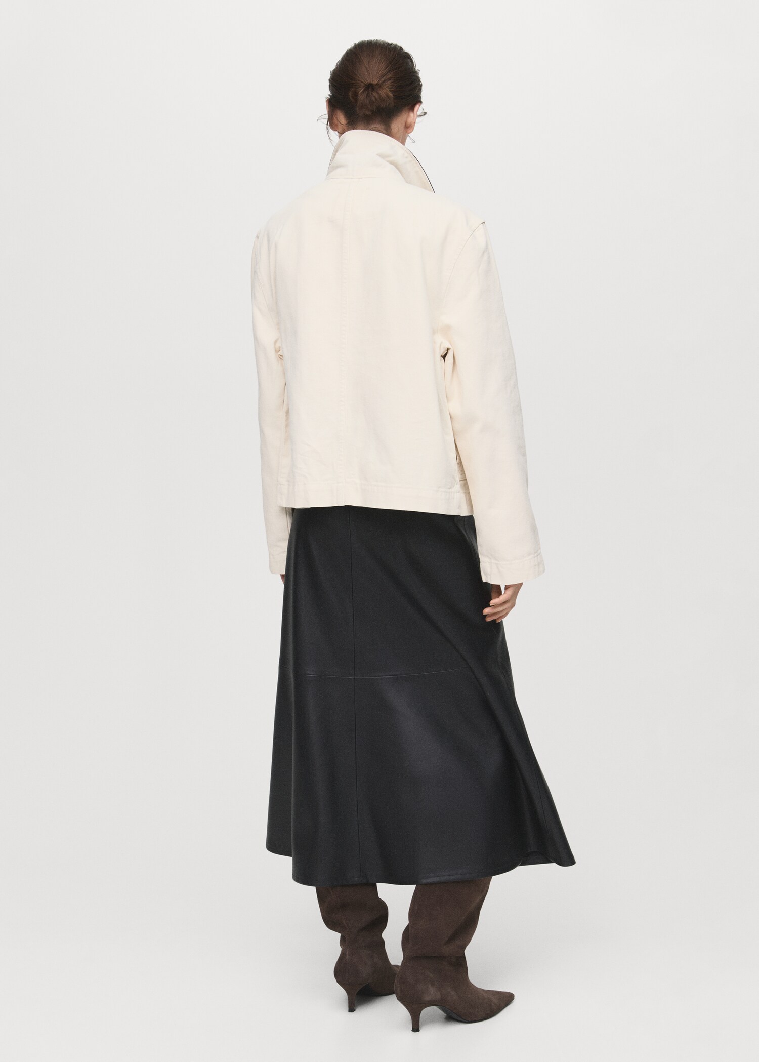 Leather-effect midi-skirt - Reverse of the article