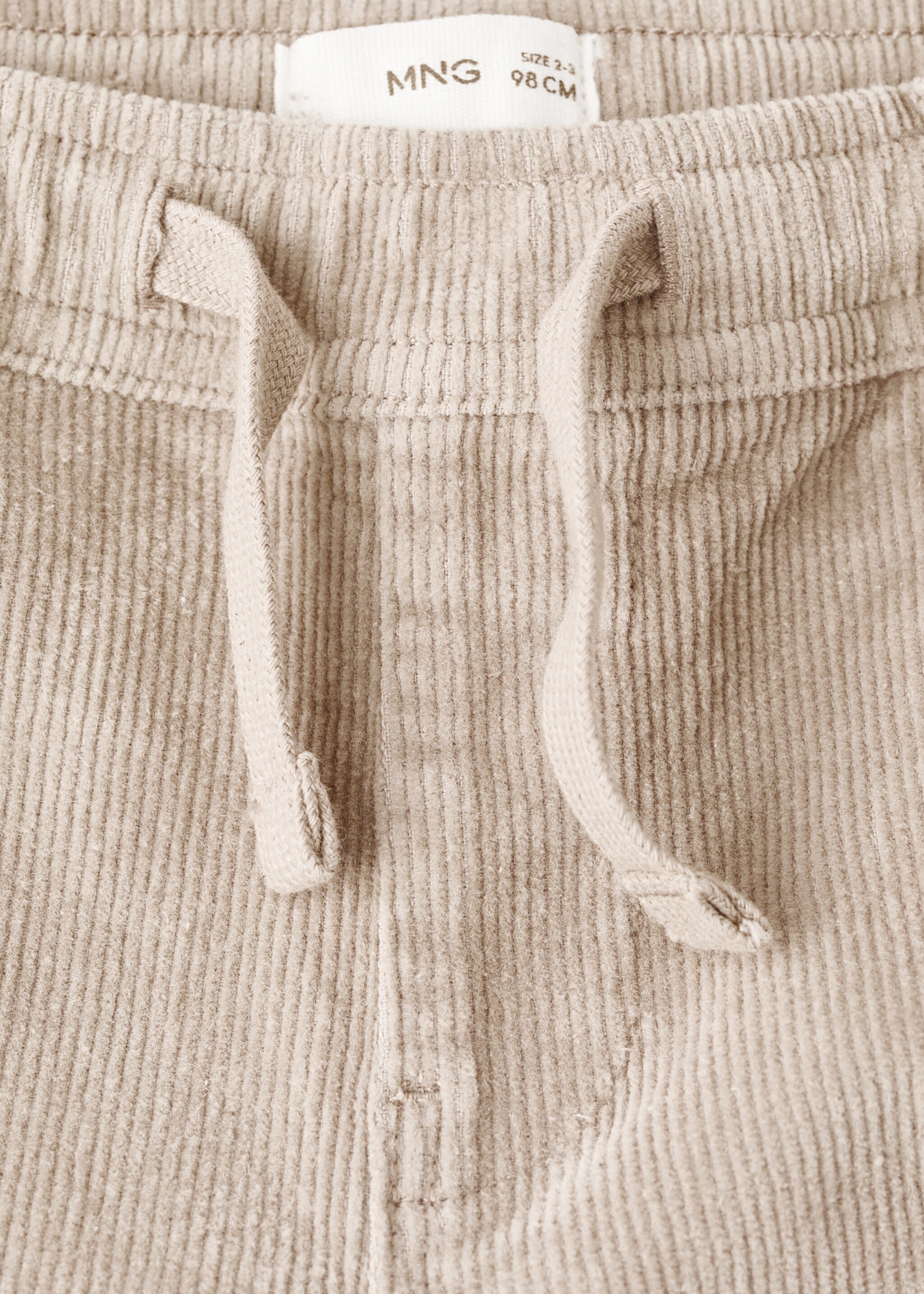 Cotton corduroy trousers - Details of the article 0, Sand. Ref: 17056726-00.