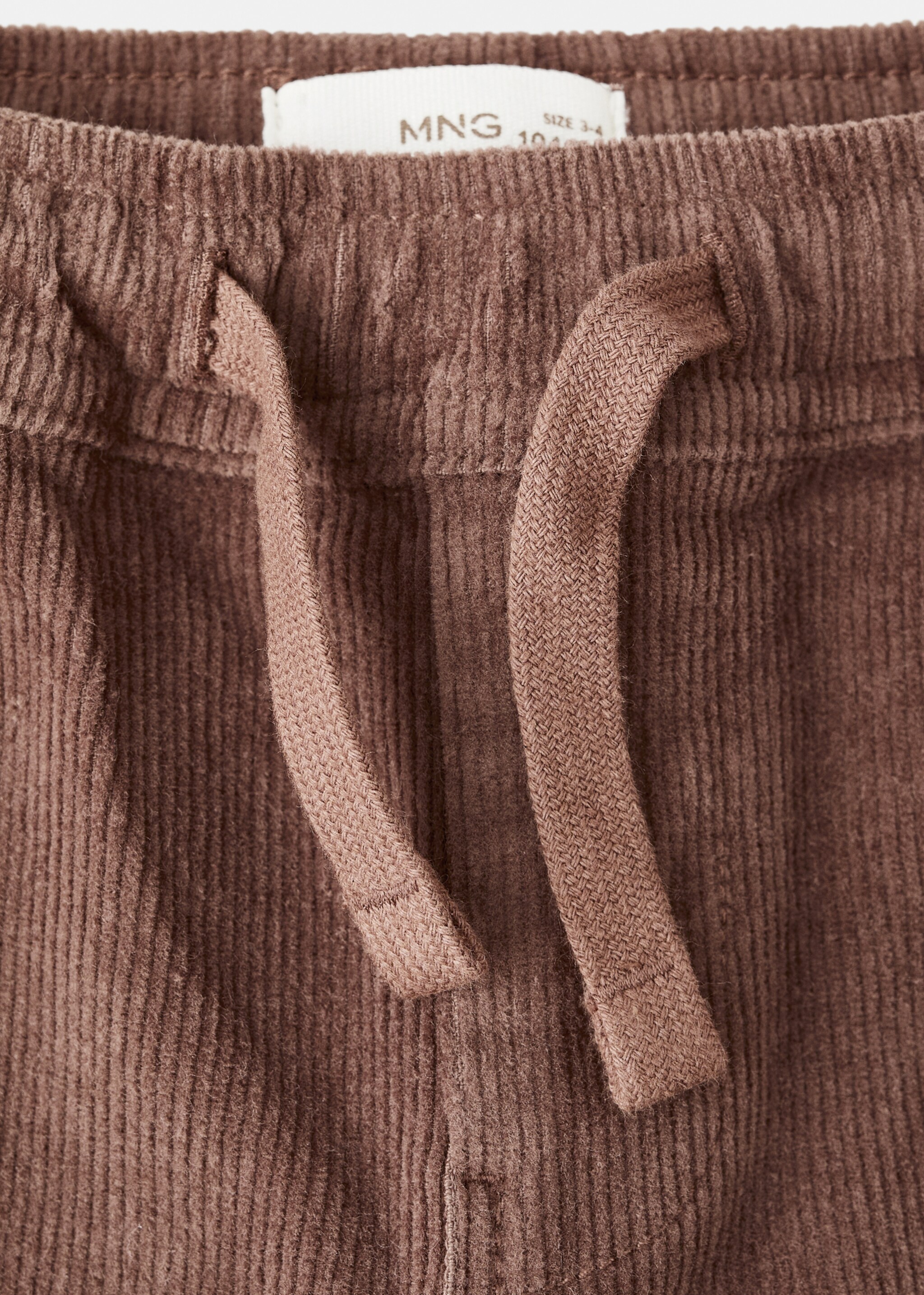 Cotton corduroy trousers - Details of the article 0, Brown. Ref: 17056726-00.