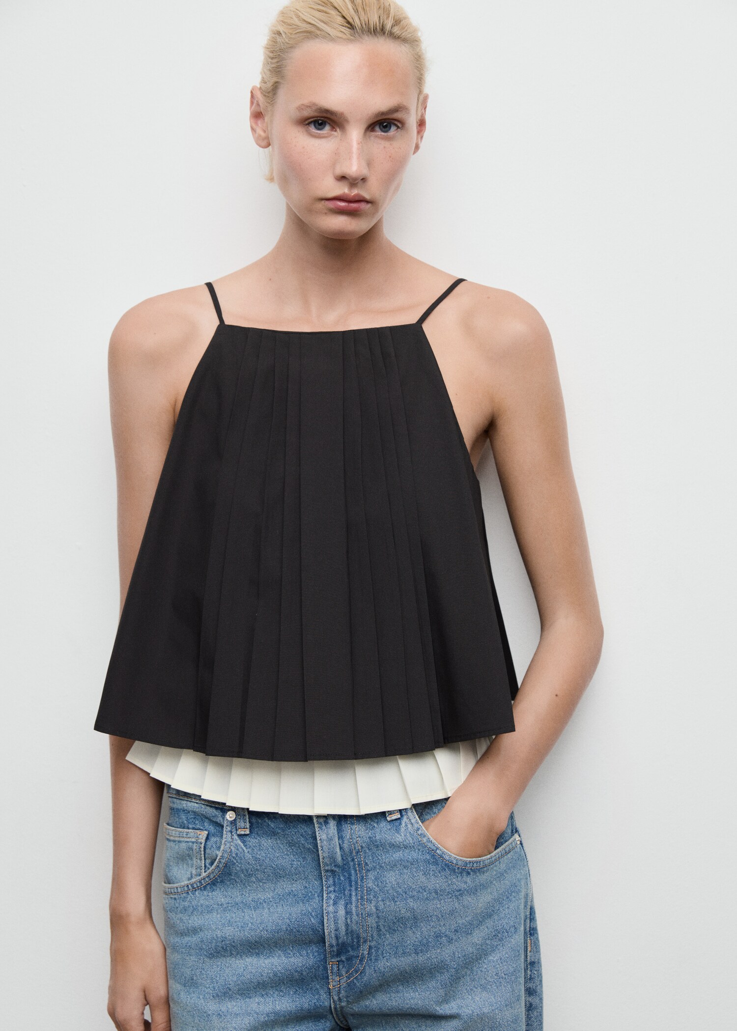 Pleated combined top - Medium plane