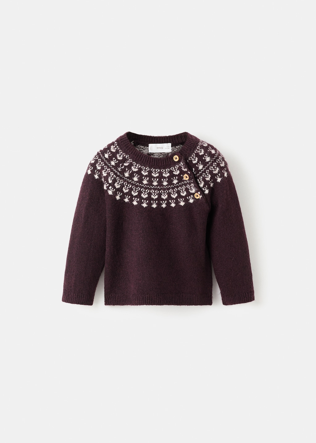 Jacquard sweater with buttons