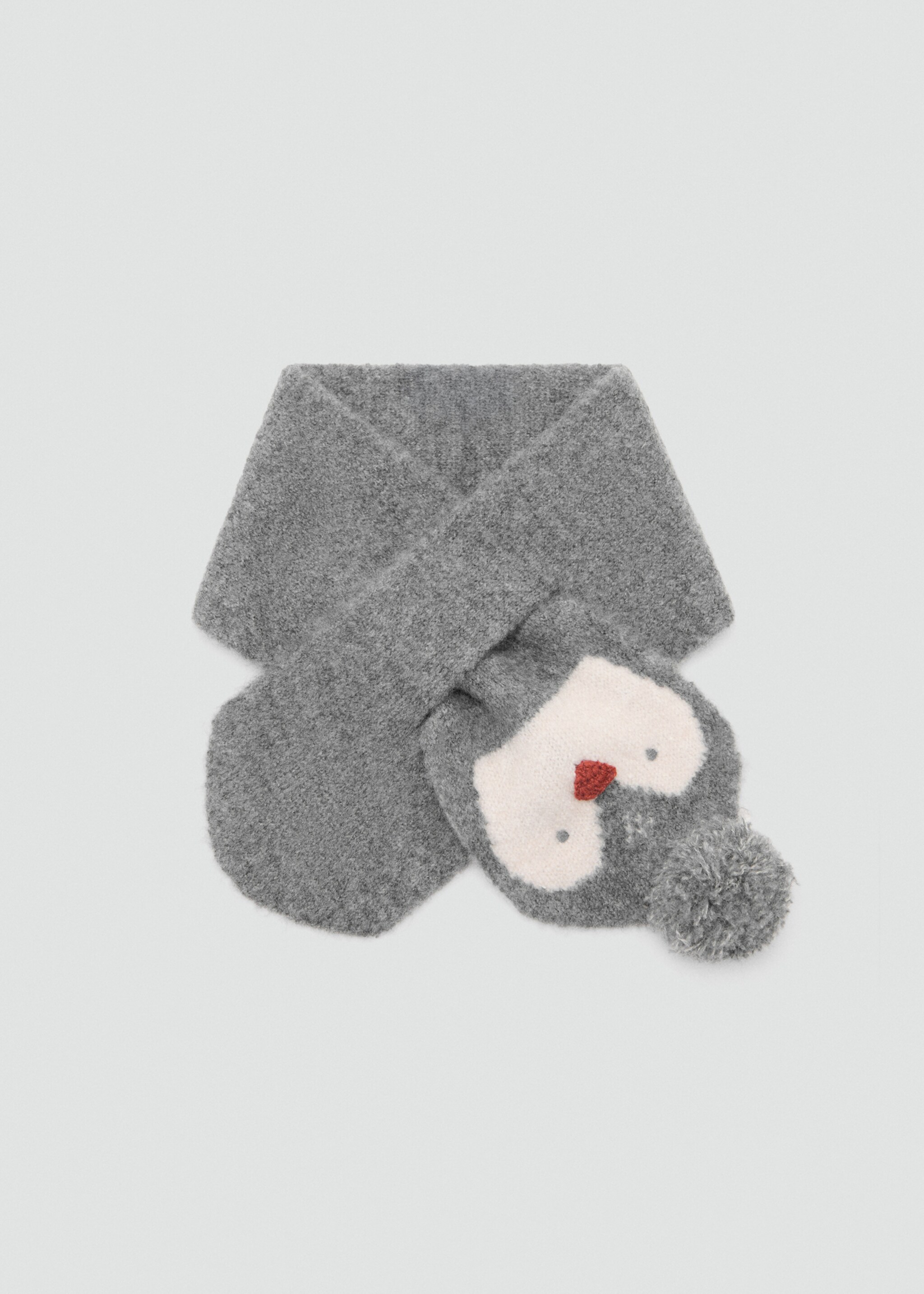 Pinguin-Strickschal - Artikel ohne Model, Grau. Ref: 17056741-00.