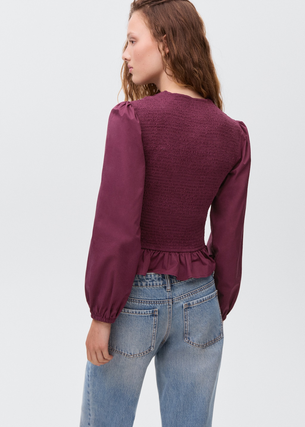 Blouse with gathered bows