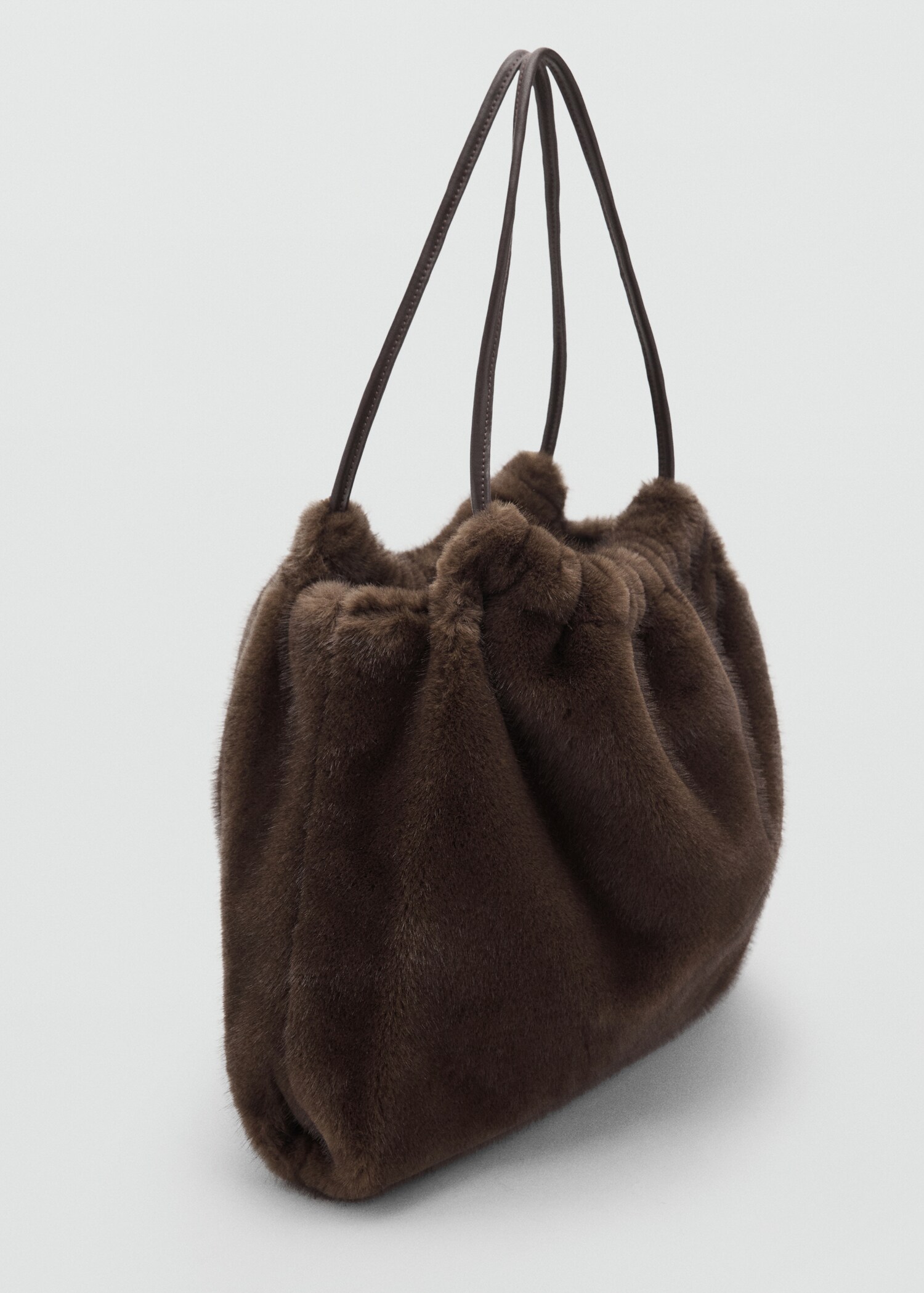 Fur effect shoulder bag - Medium plane