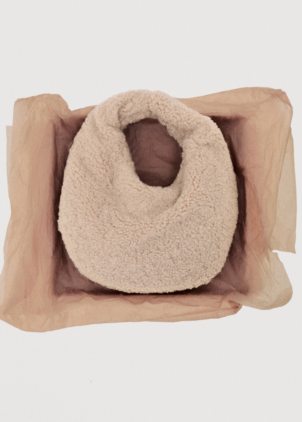 Shearling-effect textured bag