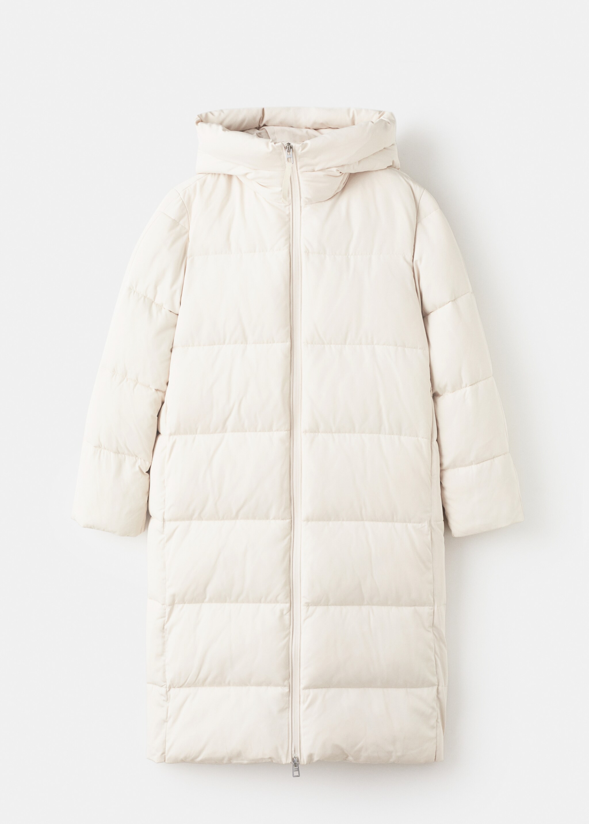 Long padded anorak with hood - Article without model, Off White. Ref: 17057131-00.