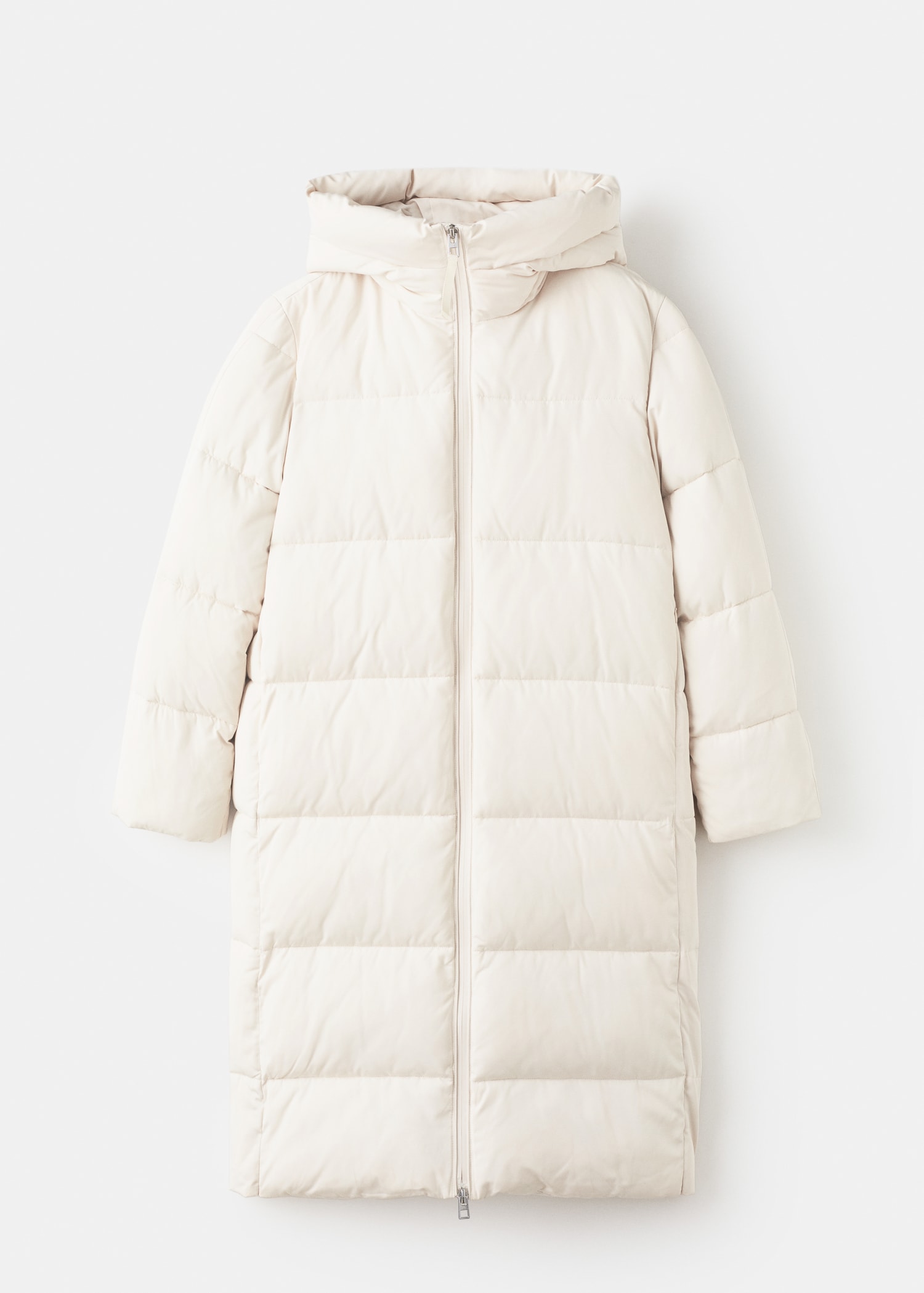 Long padded anorak with hood - Article without model