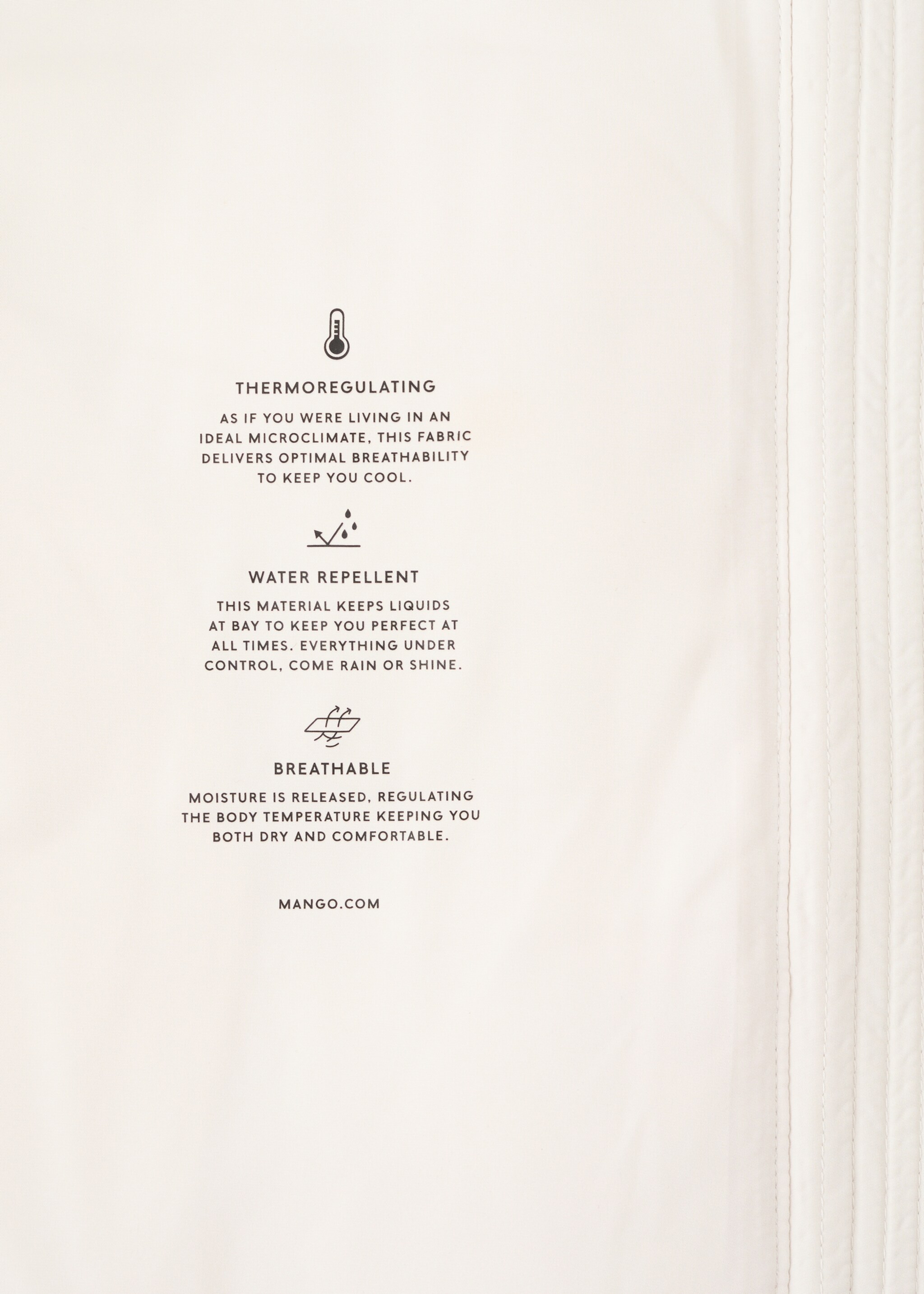 Long padded anorak with hood - Details of the article 0, Off White. Ref: 17057131-00.