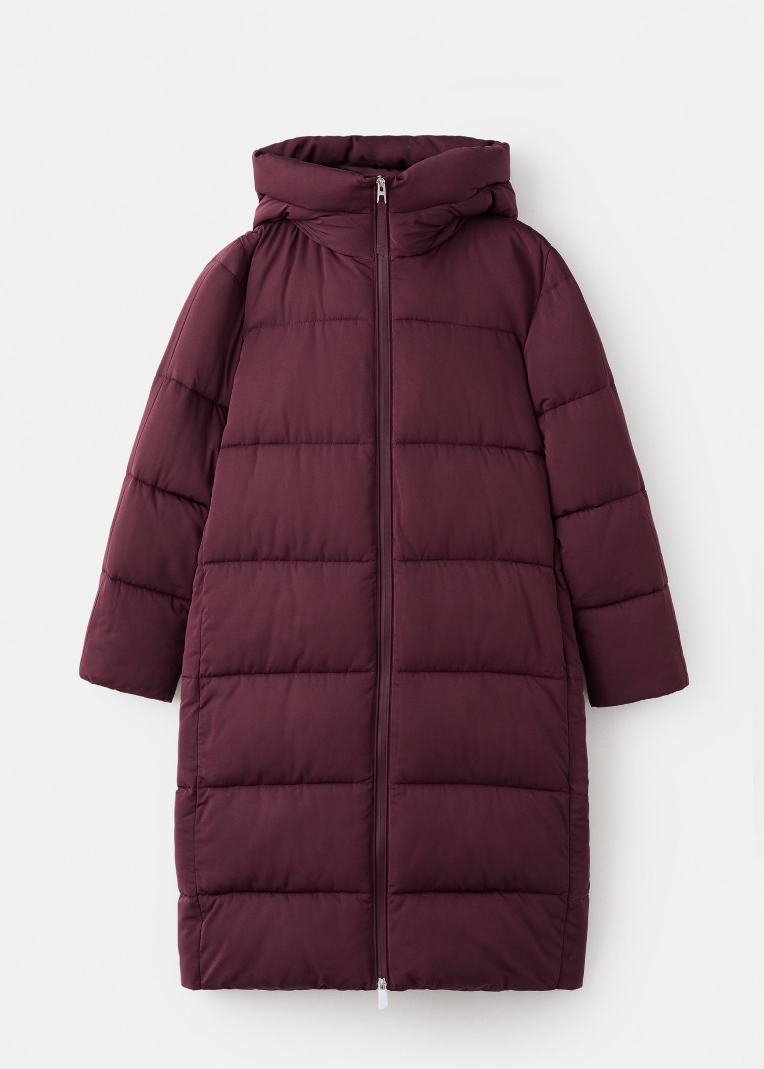 Long padded anorak with hood - Article without model