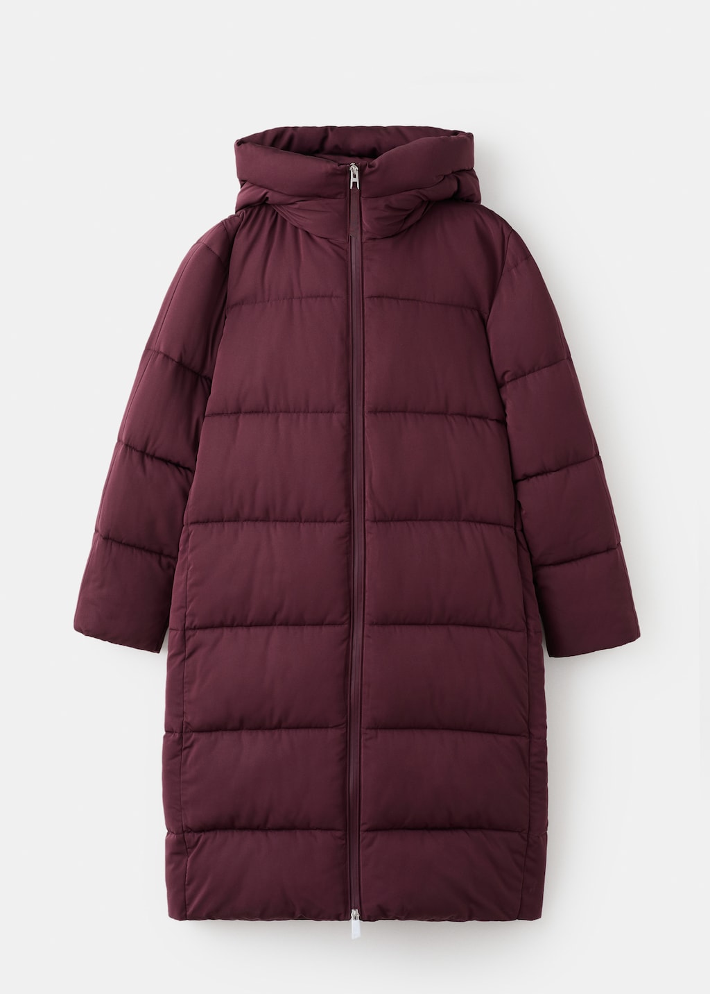 Long padded anorak with hood