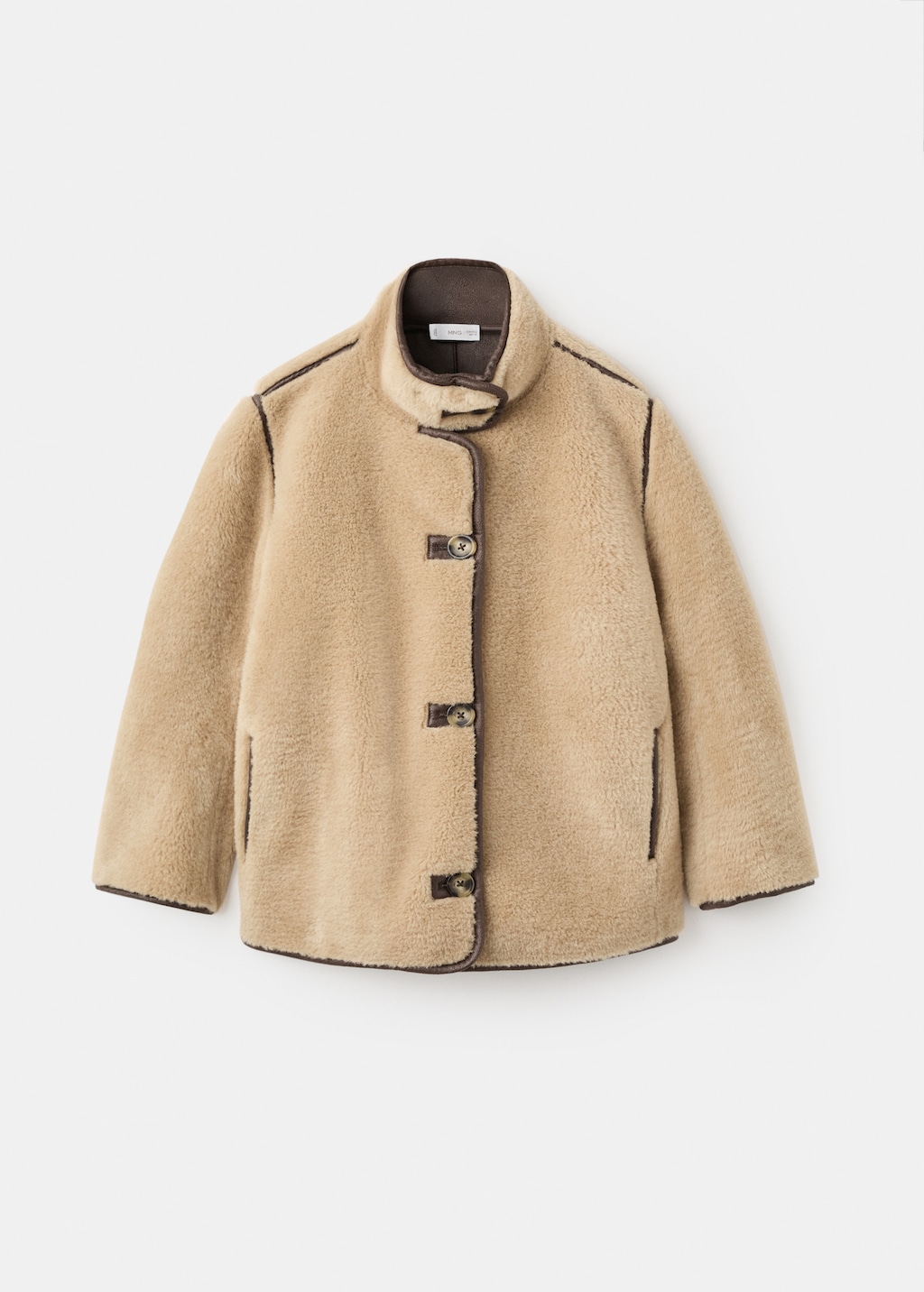 Faux-fur coat with buttons