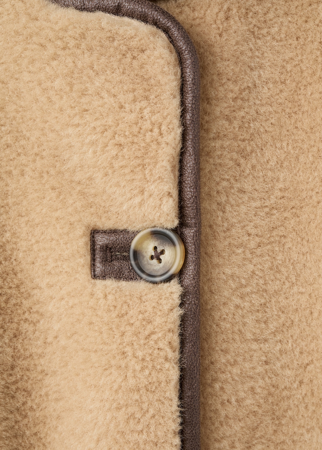 Faux-fur coat with buttons