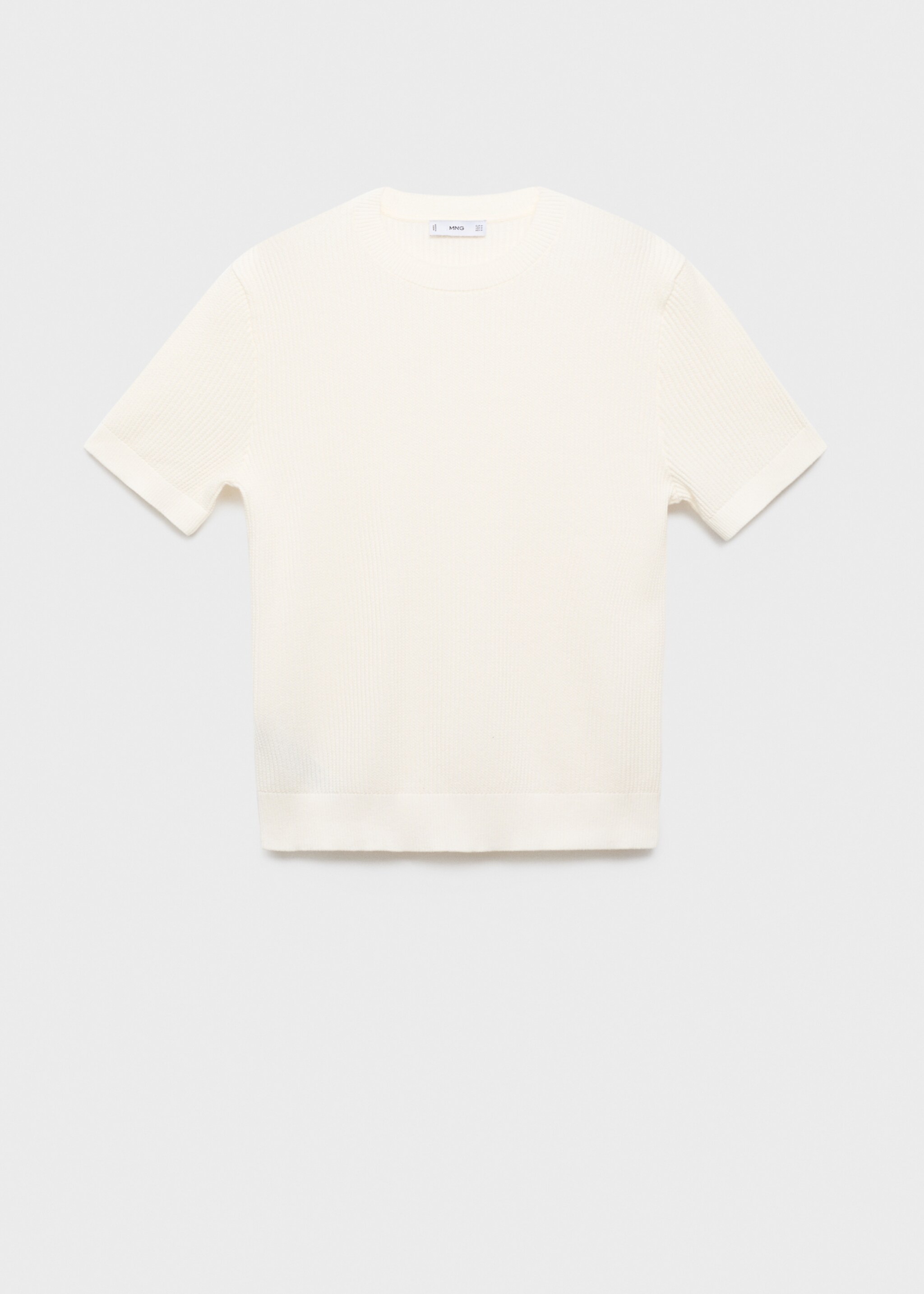 Camiseta punto canalé - Artículo sin modelo, Blanco roto. Ref: 17057762-00.