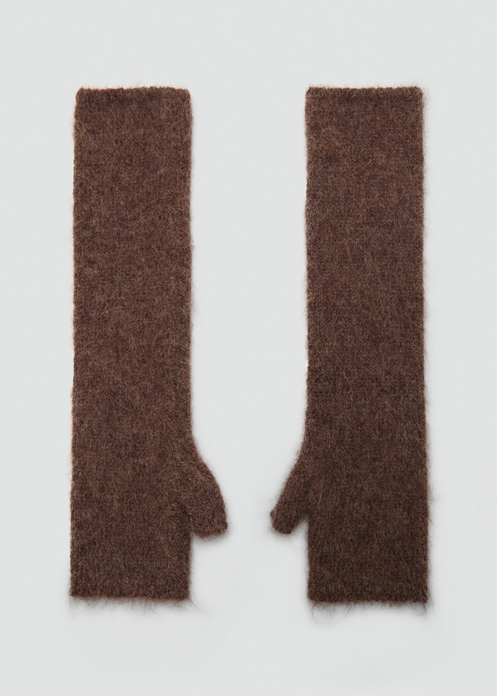 Long knitted mittens