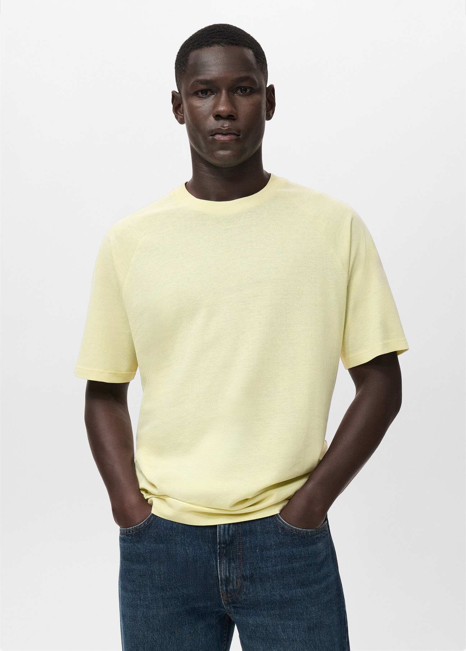 Relaxed-fit cotton-linen t-shirt - Medium plane