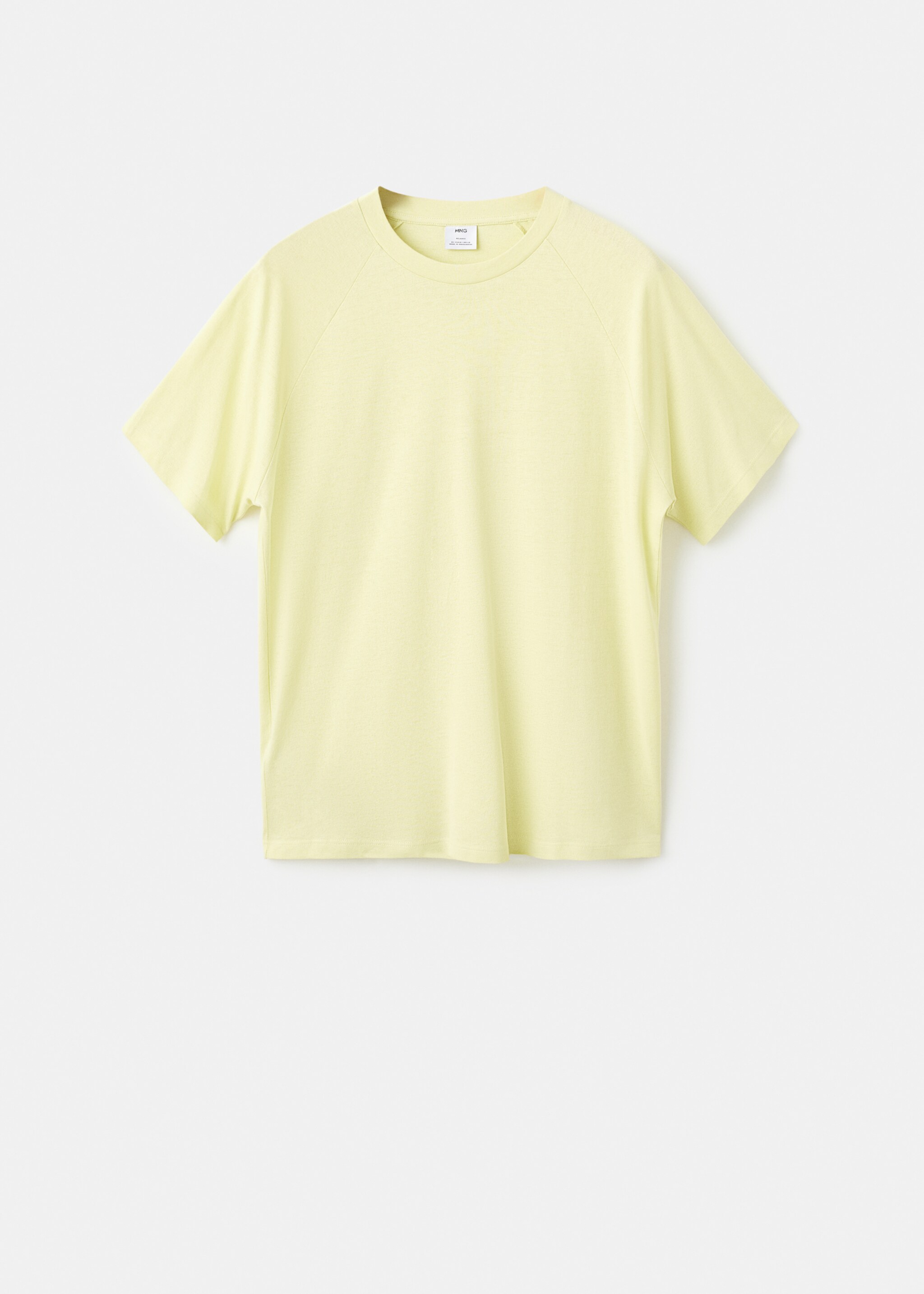 Relaxed-fit cotton-linen t-shirt - Article without model, Neon Yellow. Ref: 17057767-00.