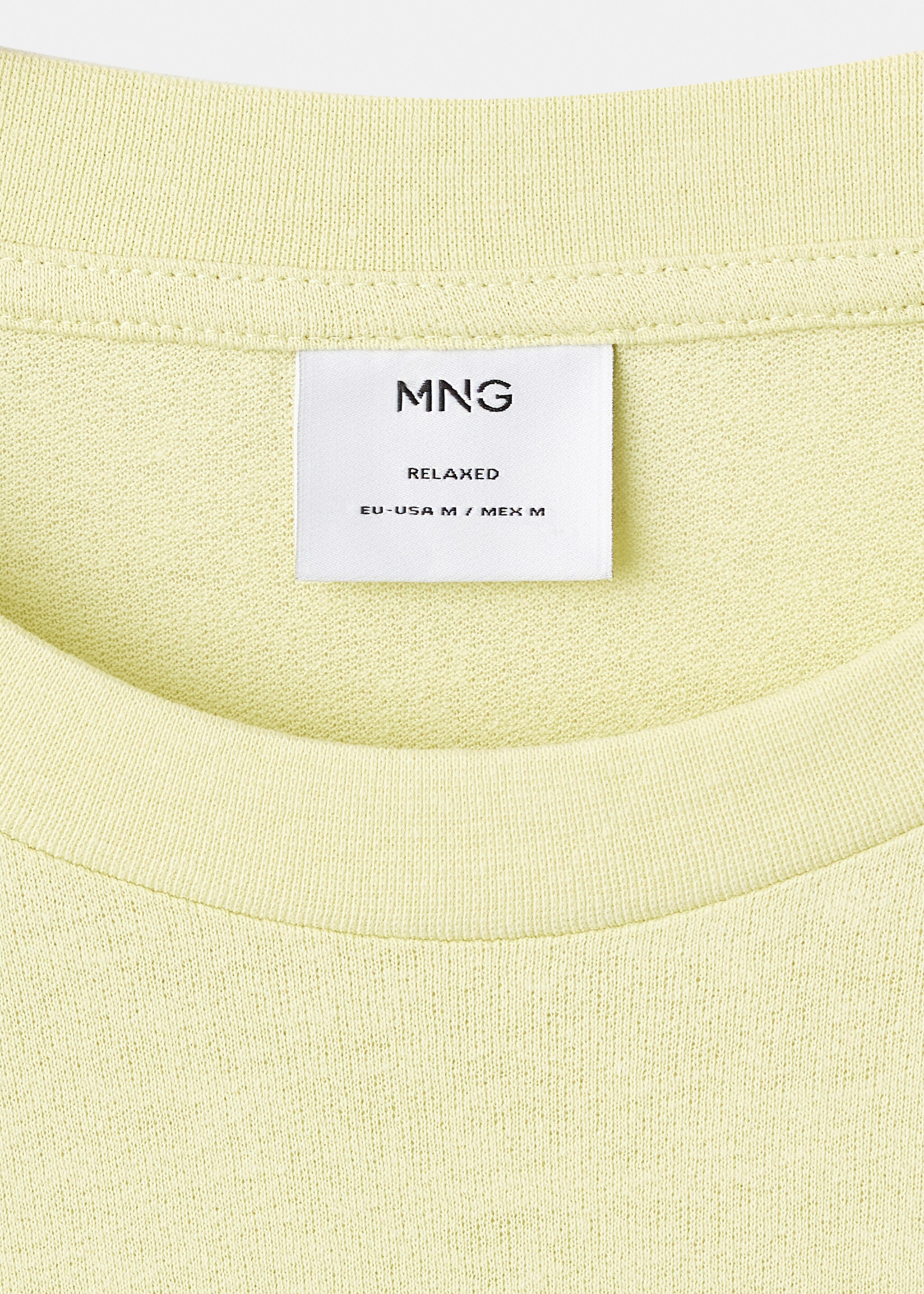 Relaxed-fit cotton-linen t-shirt - Details of the article 8, Neon Yellow. Ref: 17057767-00.