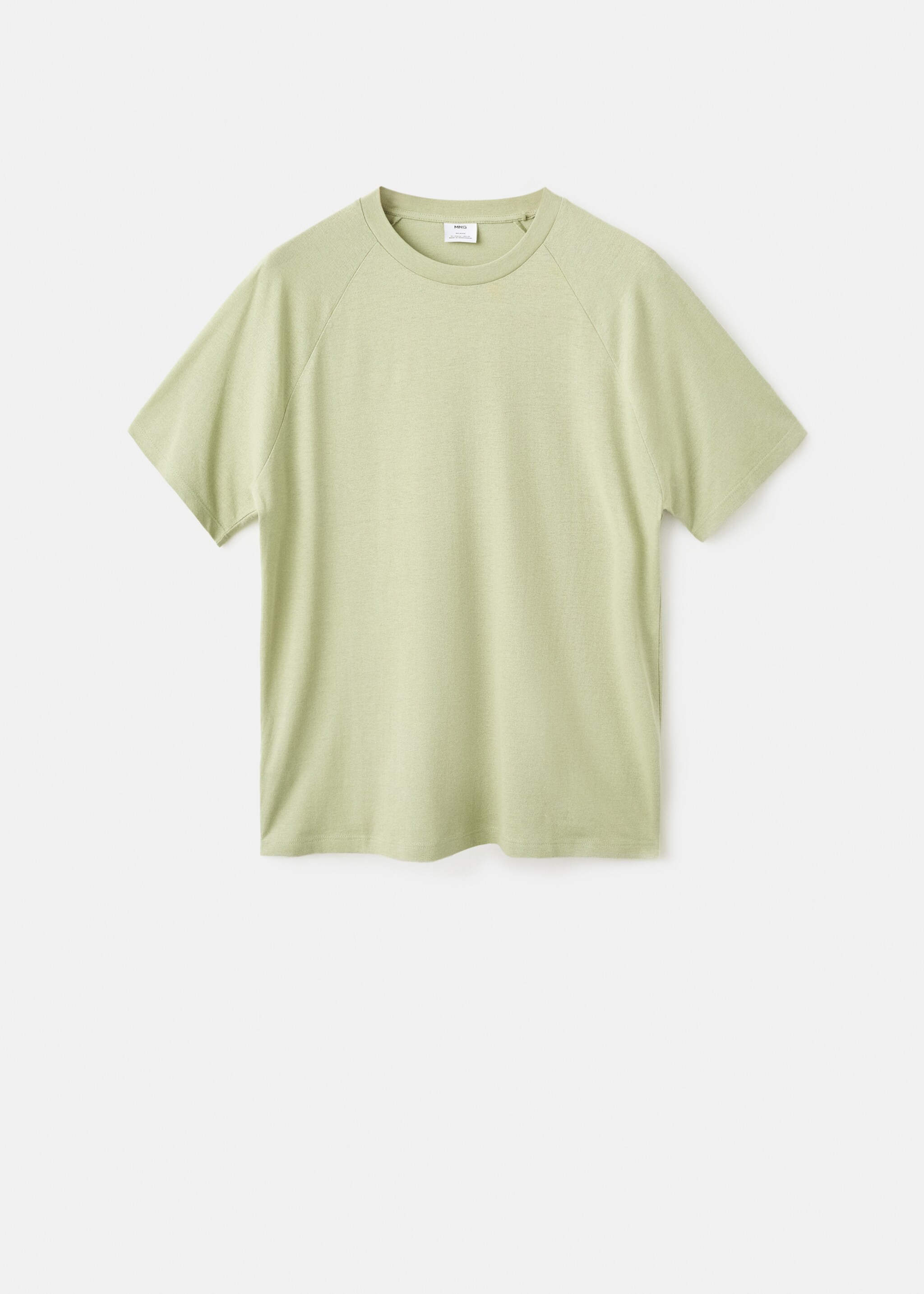 Relaxed-fit cotton-linen t-shirt - Article without model, Green Apple. Ref: 17057767-00.